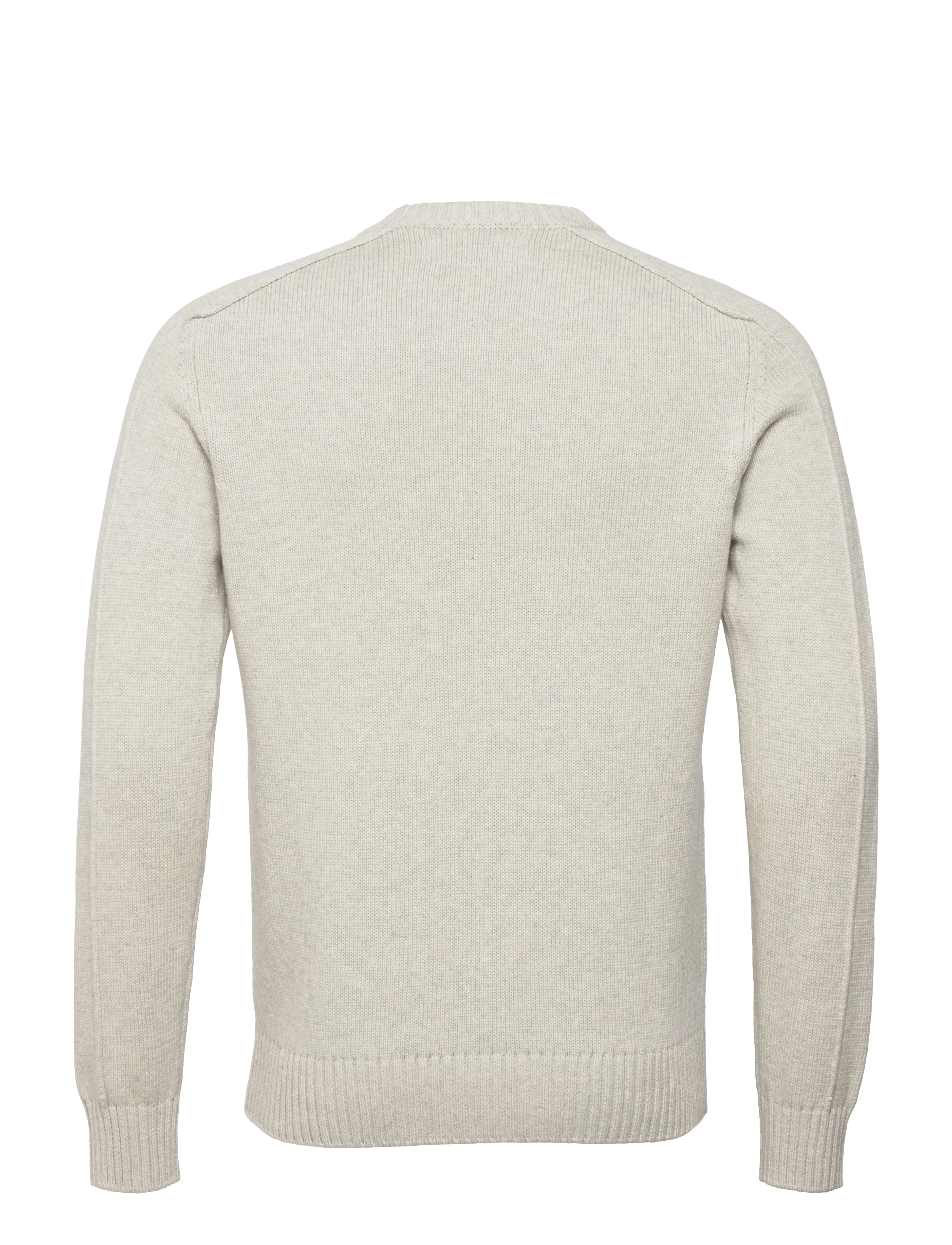Bertoni - Bjarke l/s knitted crew neck - 113 bone grey melange - 1