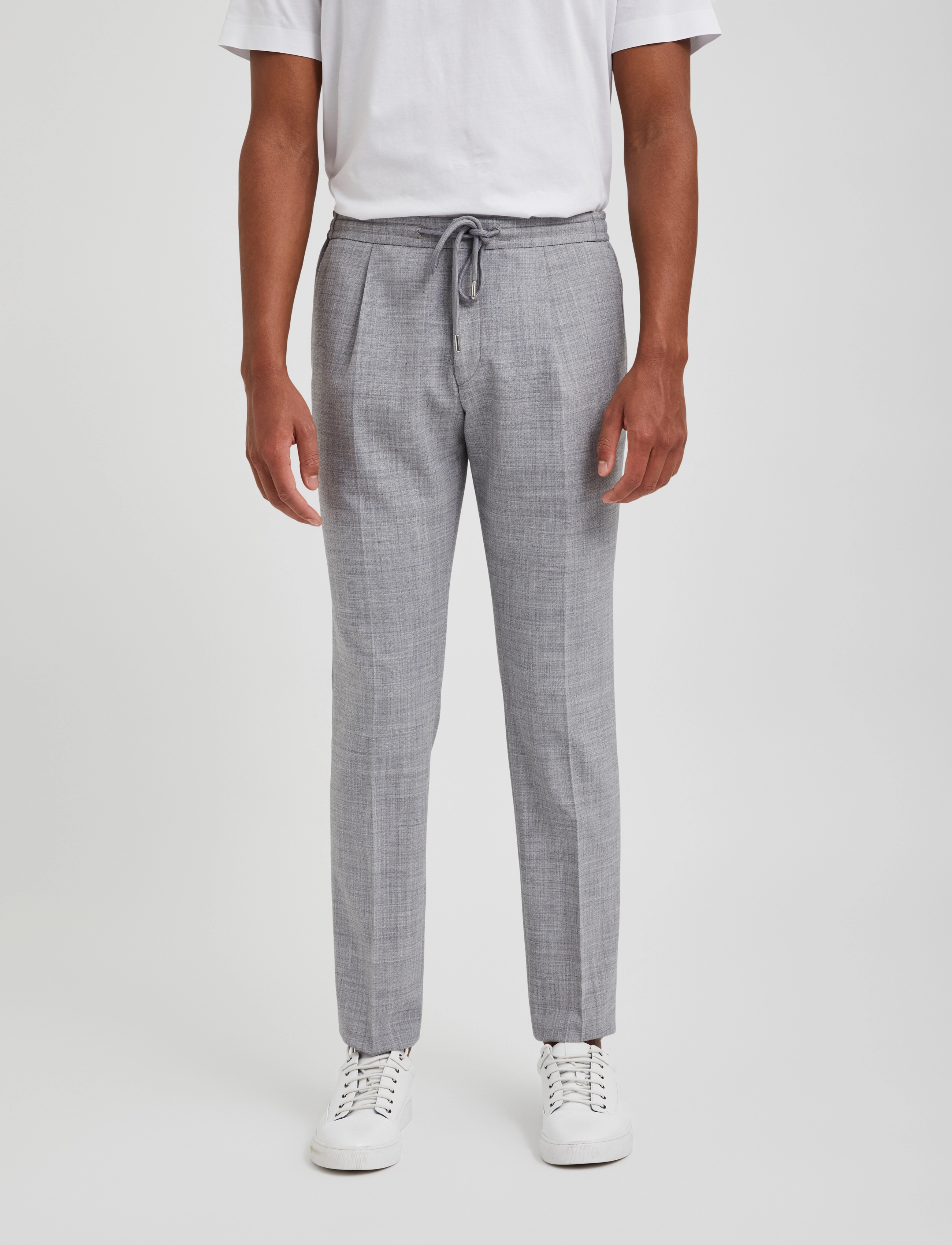 Bertoni - Tord Slim fit stretch Trousers - 908 mid grey melange - 2