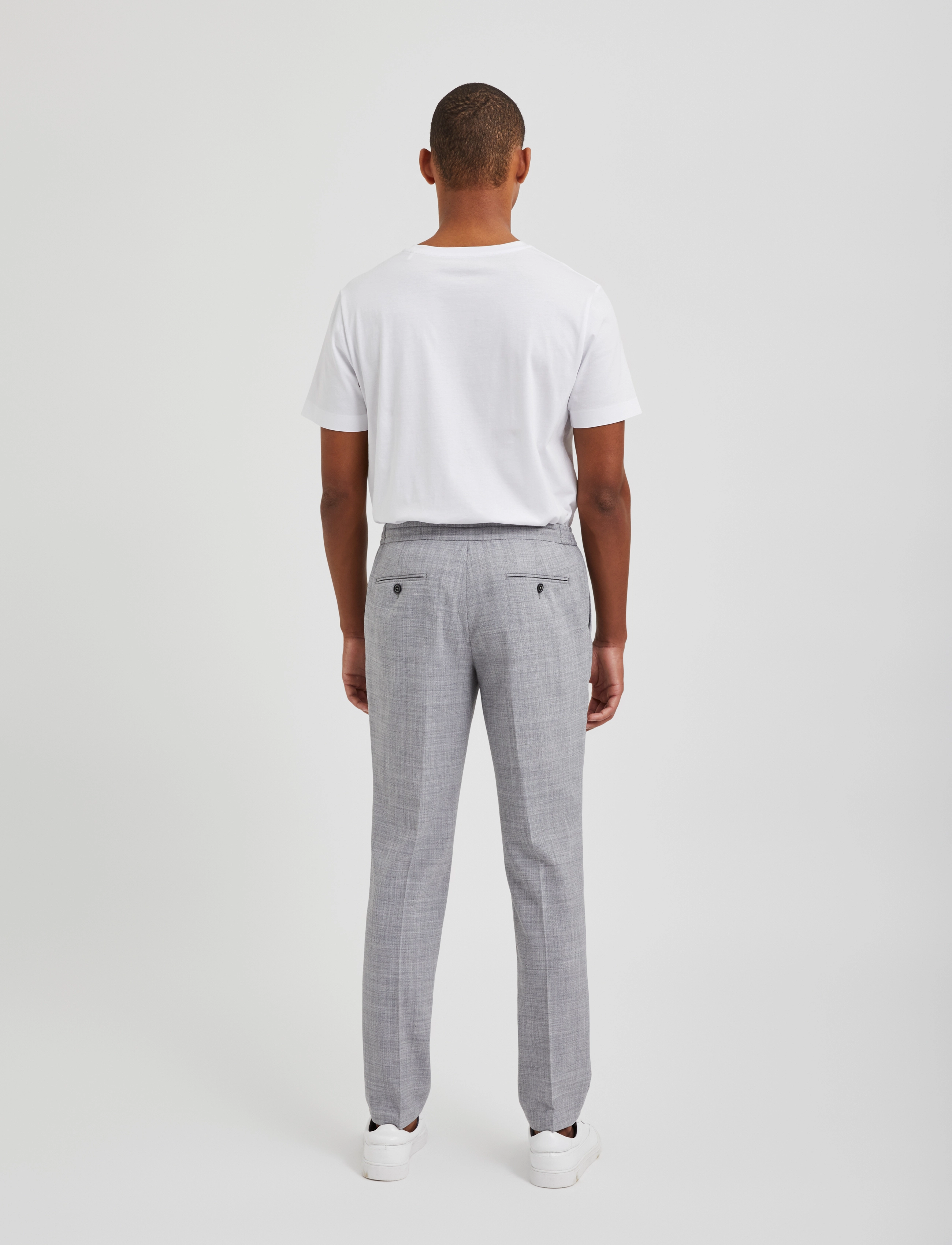 Bertoni - Tord Slim fit stretch Trousers - 908 mid grey melange - 3