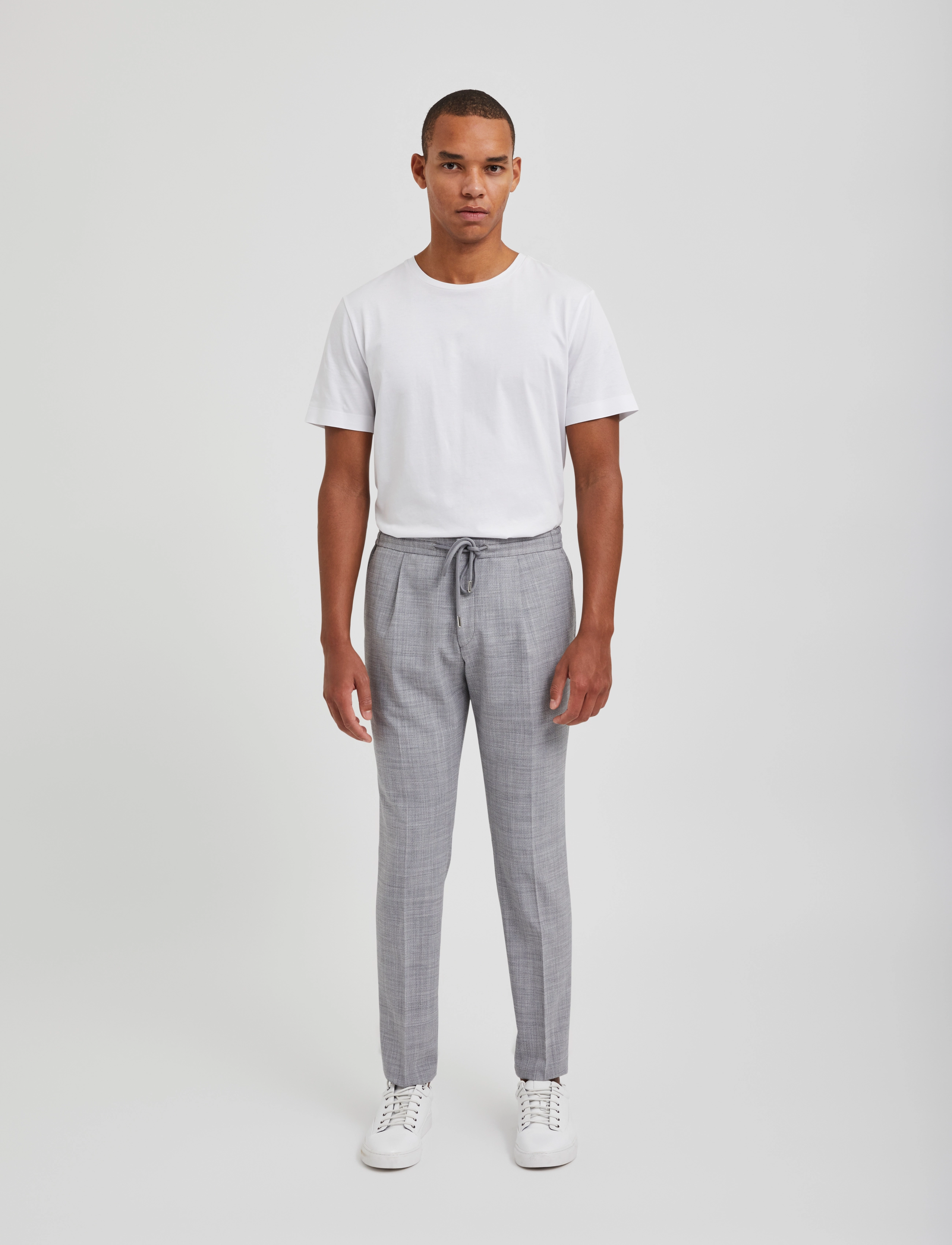 Bertoni - Tord Slim fit stretch Trousers - 908 mid grey melange - 5