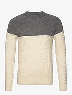 Meili cable crew neck knit - OFF WHITE