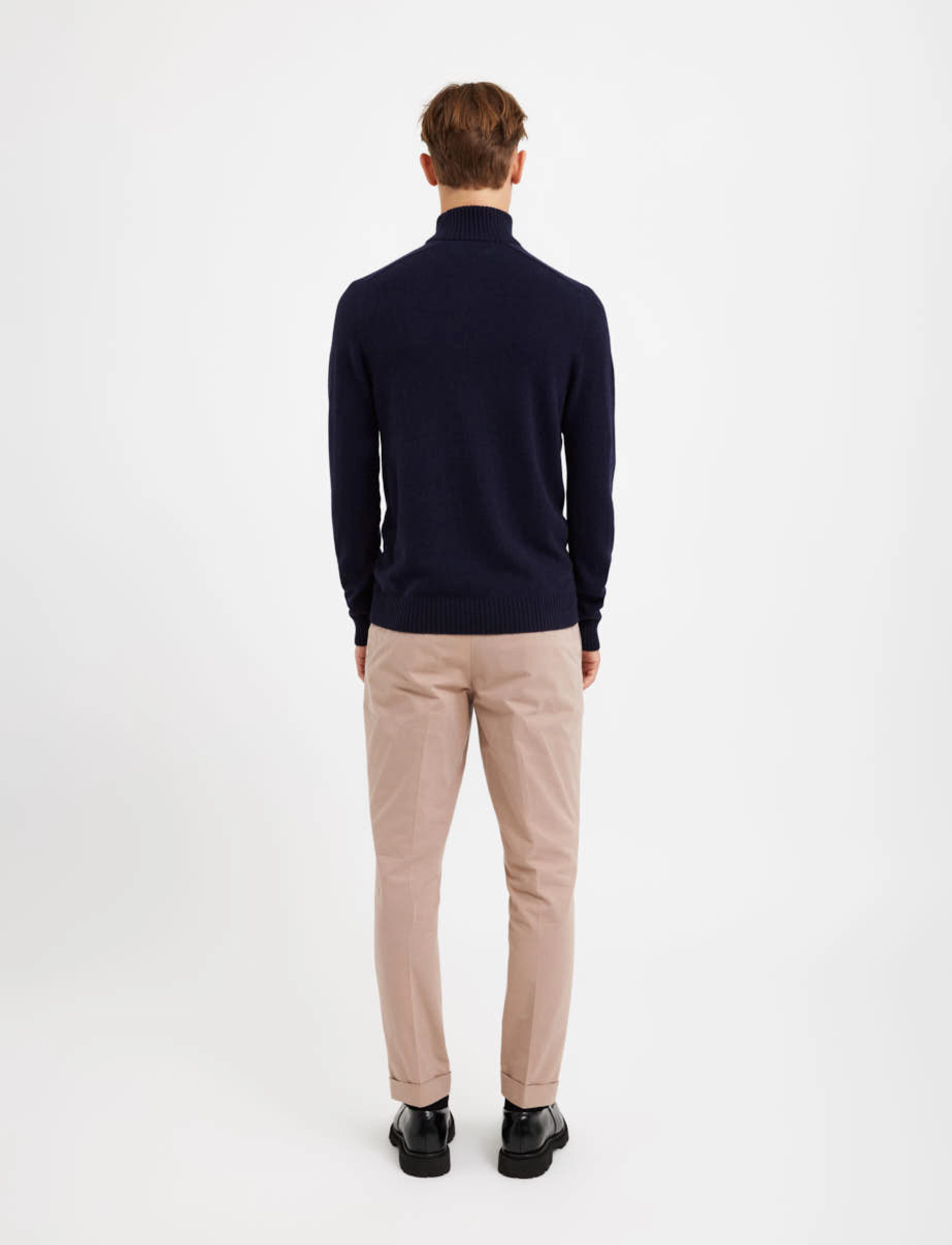 Bertoni - Vilhjalmer high neck zip knit - 740 dress blue - 3