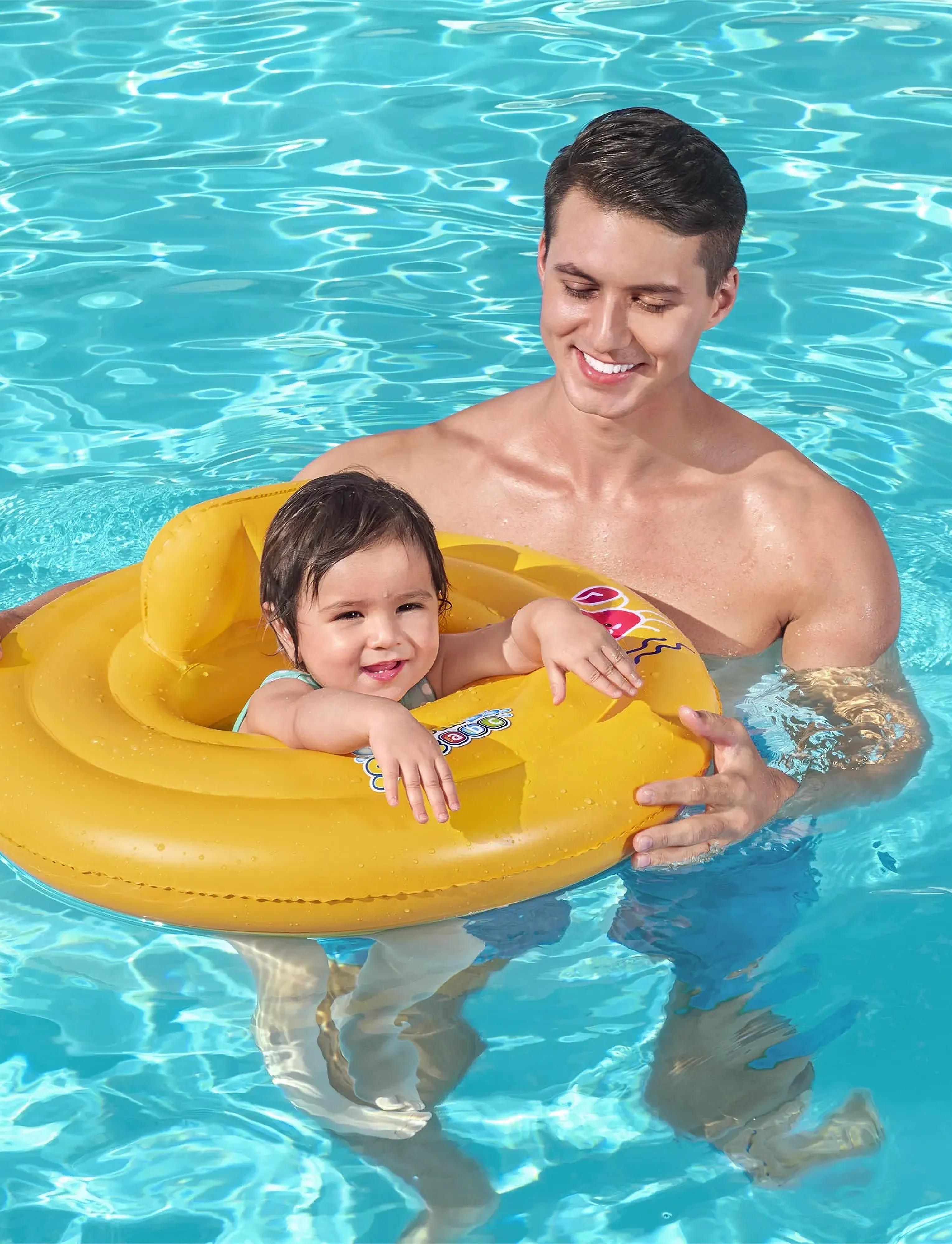 Bestway Swim Safe Triple Ring Baby Seat Step A, Børn, Swim Rings, Multi/mønstret, Str: ONE SIZE