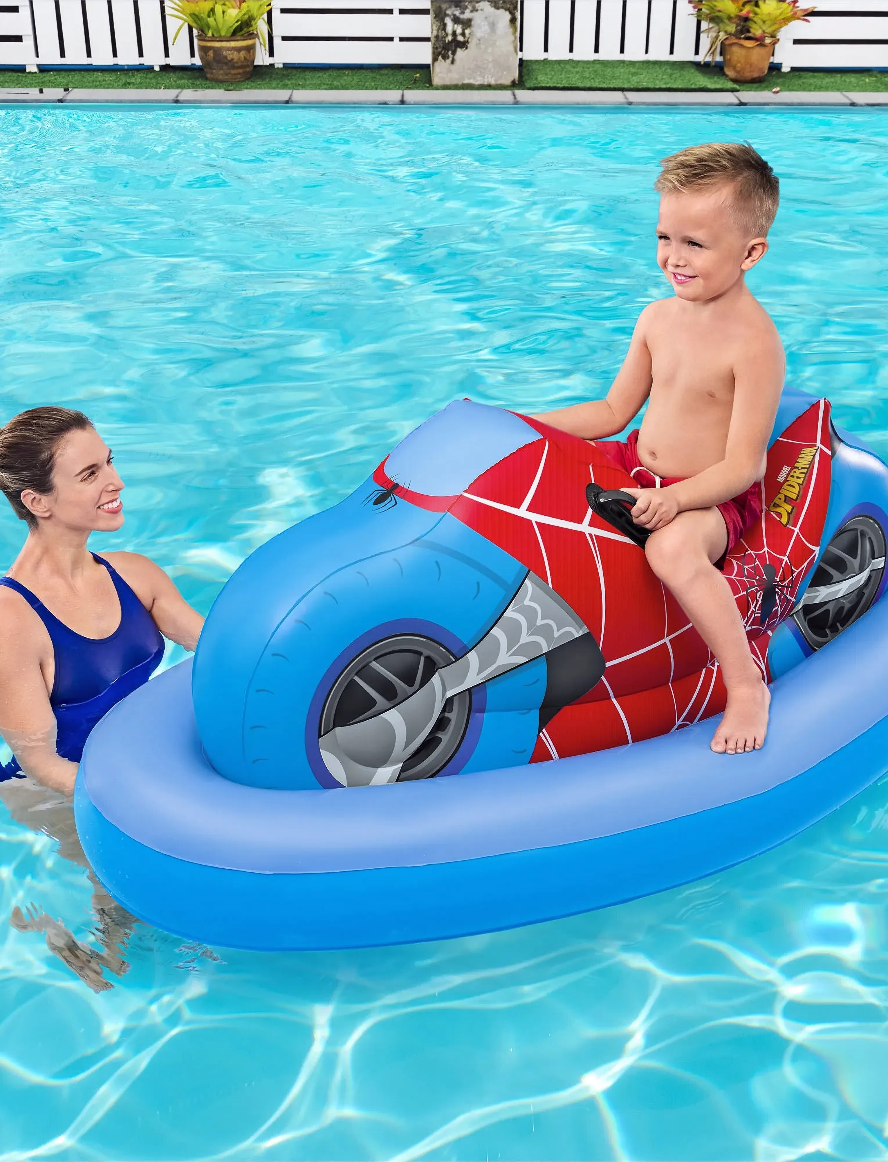 Bestway Spiderman 1.70M X 84Cm Ride-On, Børn, Bath Rings & Bath Mattresses, Multi/mønstret, Str: ONE SIZE