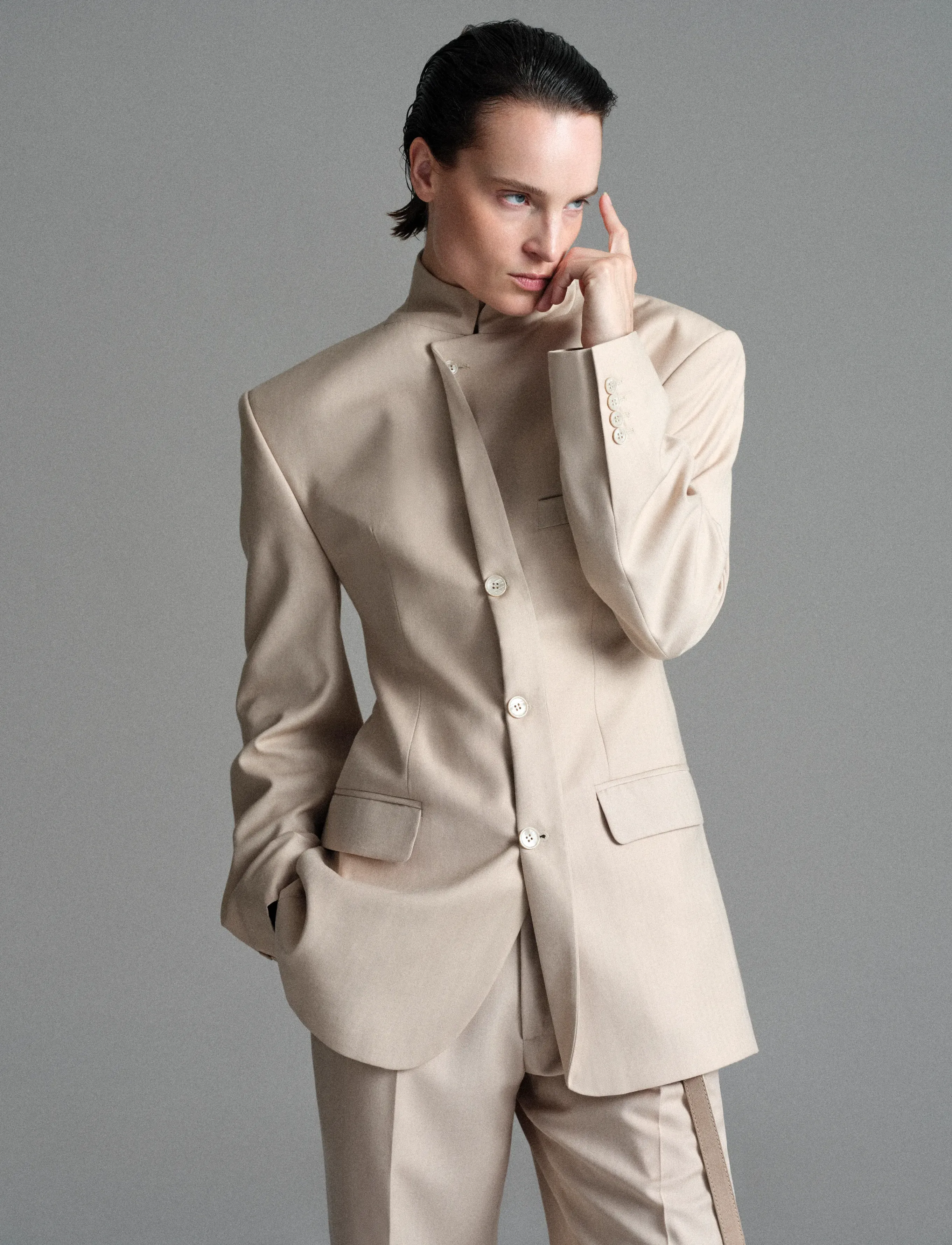 BETTTER - FOLDED BLAZER - Ühes joones nööpidega bleiserid - beige - 3
