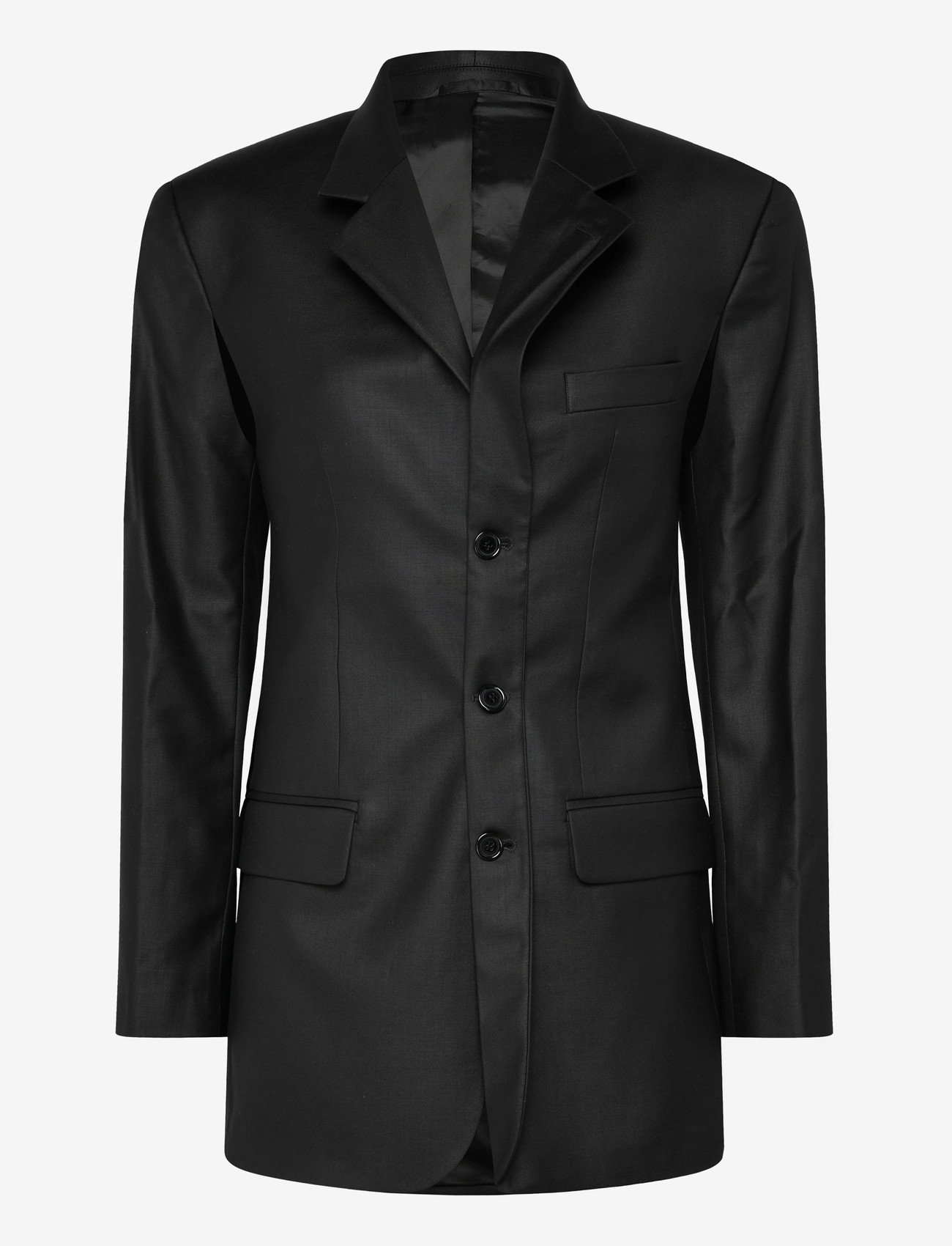 BETTTER - FOLDED BLAZER WITH SLITS - blazers met één knopenrij - black - 1