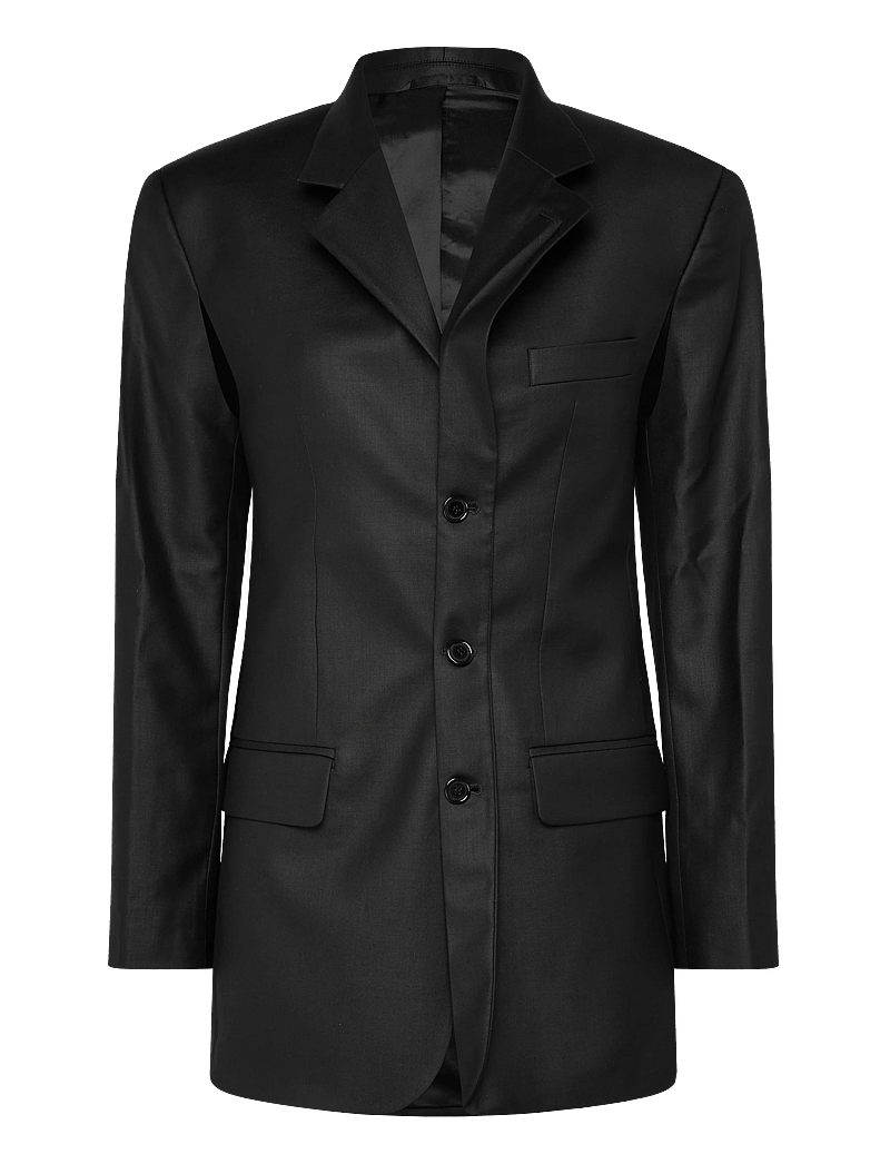 BETTTER - FOLDED BLAZER WITH SLITS - einreihige blazer - black - 1