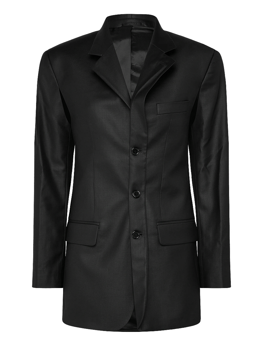 BETTTER - FOLDED BLAZER WITH SLITS - einreihige blazer - black - 1
