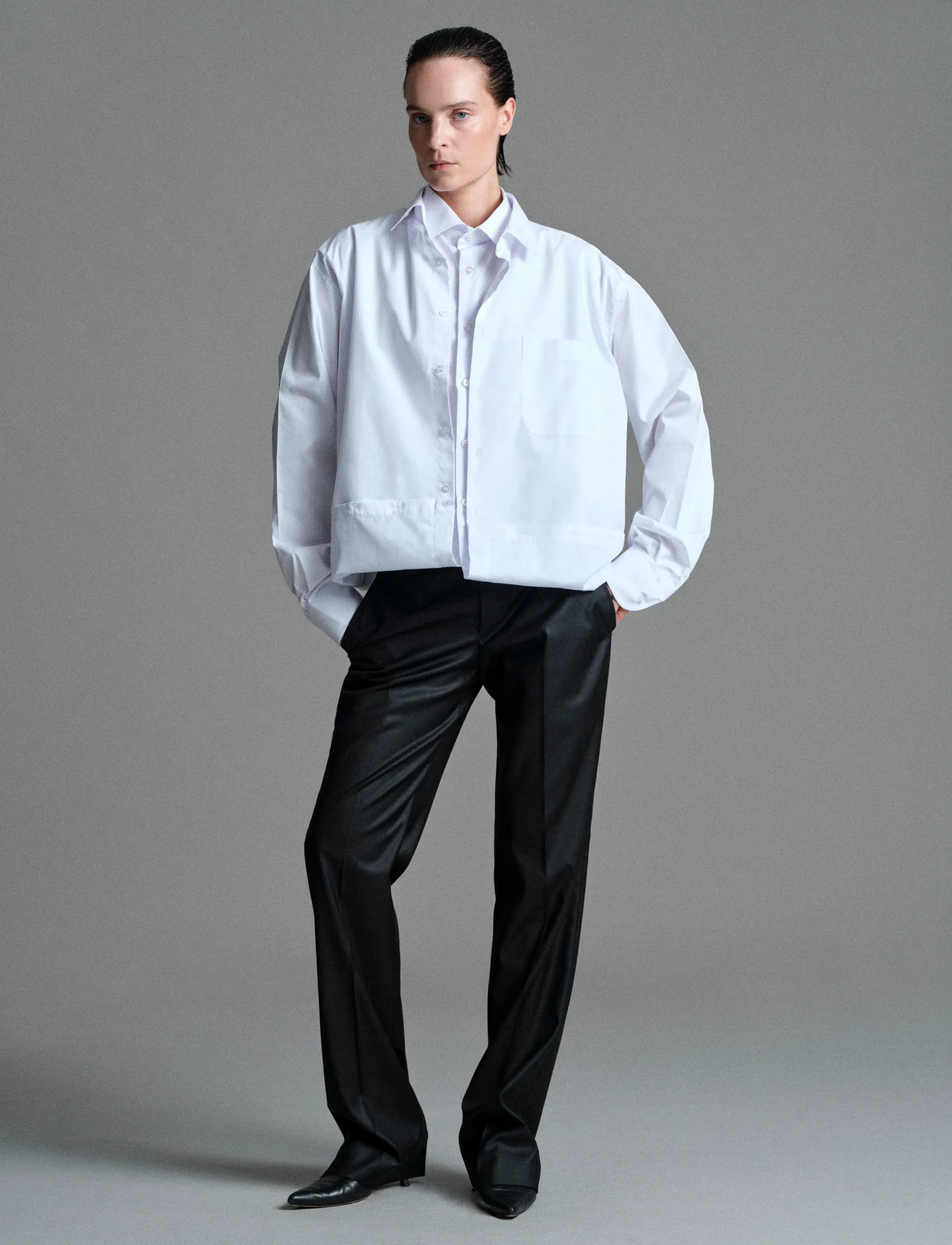BETTTER Upside Down Shirt, XS, White, Skjorter > Langærmede, Dame