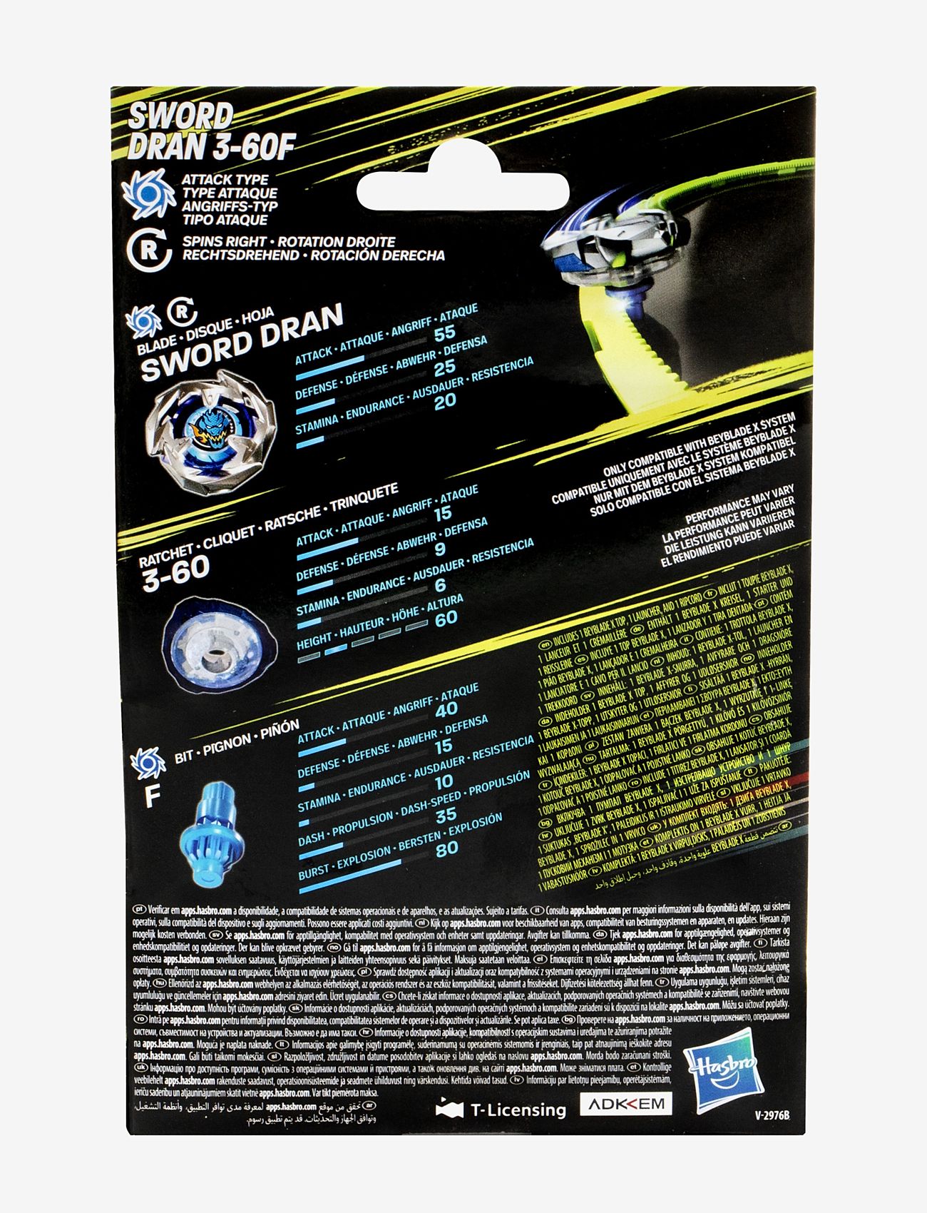 Beyblade - Sword Dran 3-60F Battling spinning top - aktiva spel - multicolor - 4