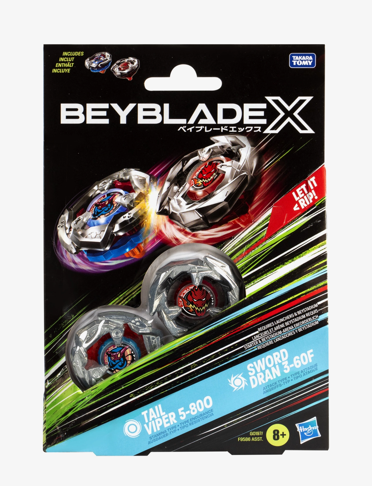 Beyblade - X Tail Viper 5-80O & Sword Dran 3-60F Battling spinning top - multicolor - 3