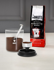 Bialetti - GLASS COFFEE JAR W/MOKA TOP - kitchen jars - clear, black - 2