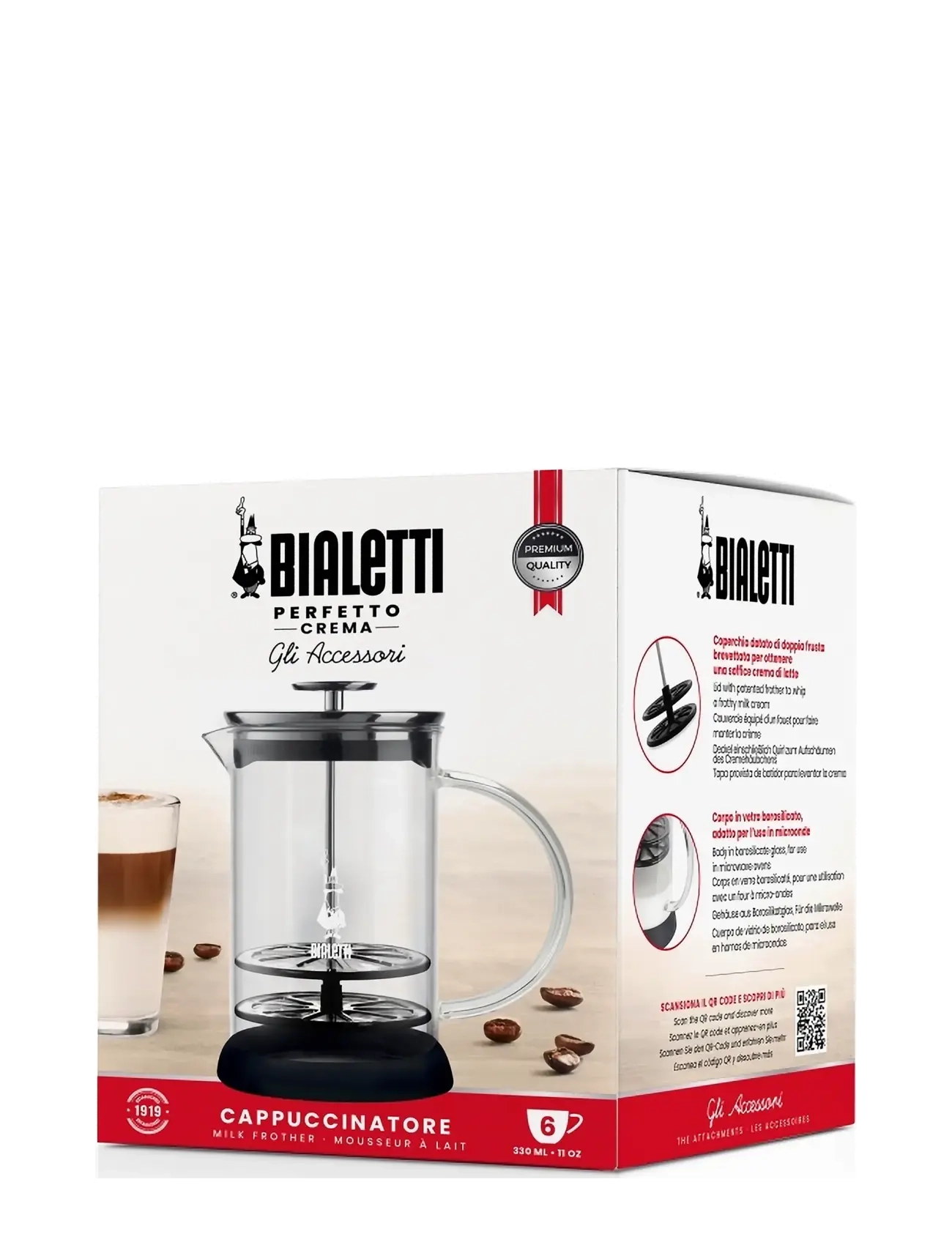 Bialetti - MILK FROTHER MIRCO-WAVE - melkopschuimers - clear, black - 2