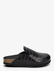 Bianco - BIAGEM Classic Slide Croco - buty z odkrytą piętą na płaskim obcasie - black - 1