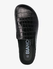 Bianco - BIAGEM Classic Slide Croco - buty z odkrytą piętą na płaskim obcasie - black - 3