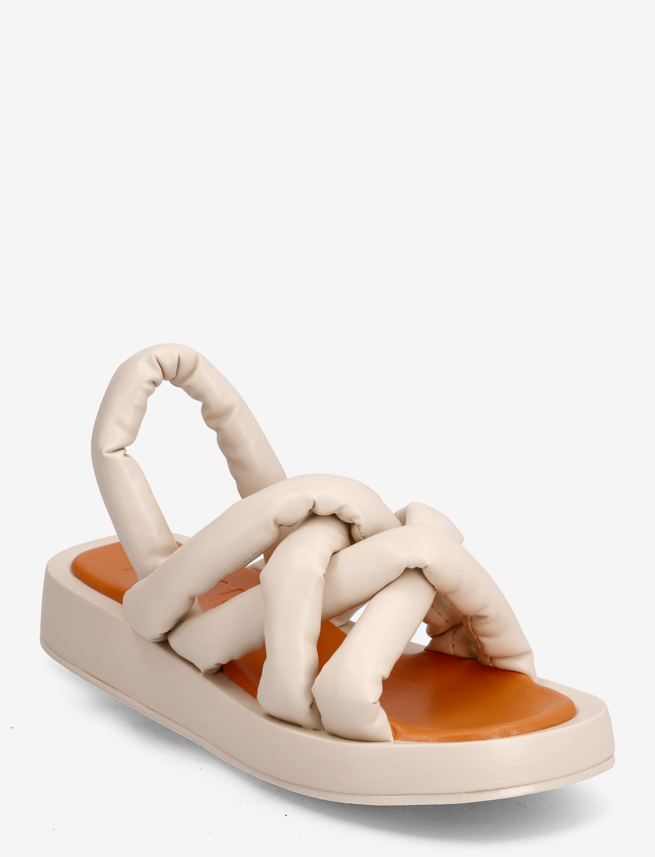 Bianco - BIADORA Puffy Cross Sandal - płaskie sandały - sand - 0
