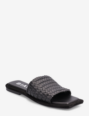Bianco - BIALILLIE Braided Slide Smooth Leather - zempapēžu sandales - black - 0