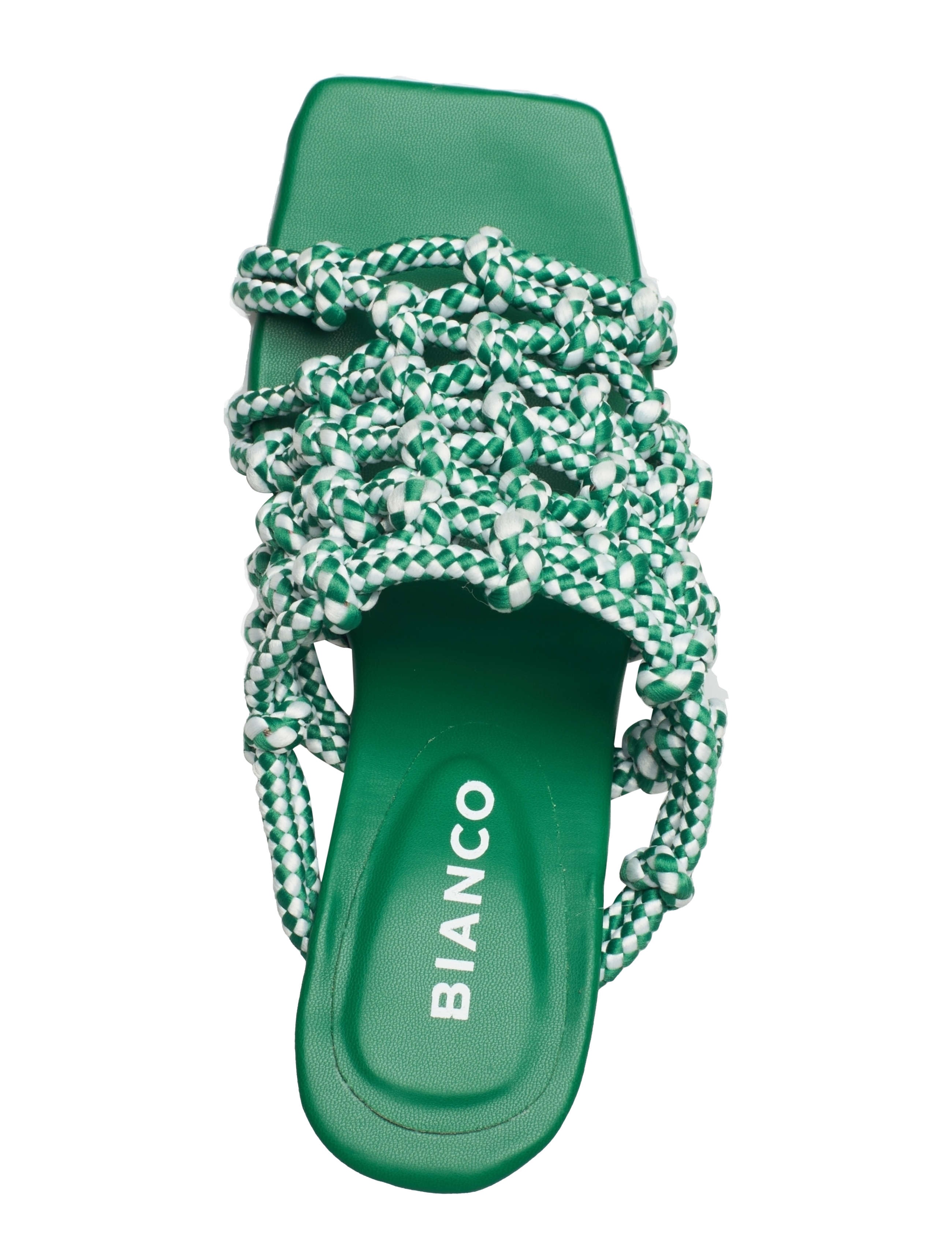 Bianco - BIALULU Rope Mule Heel - heeled mules - green pop - 3