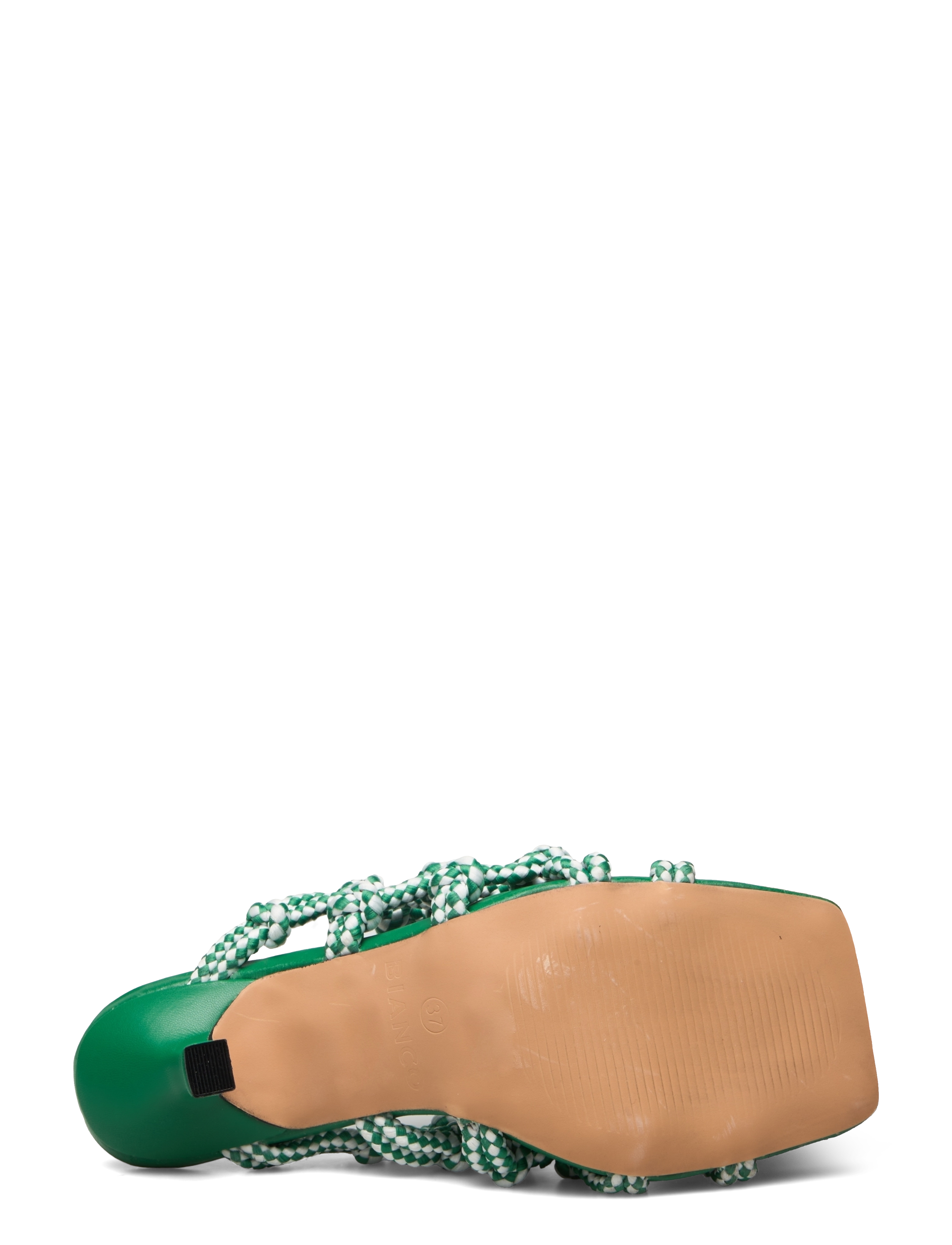Bianco - BIALULU Rope Mule Heel - heeled mules - green pop - 4
