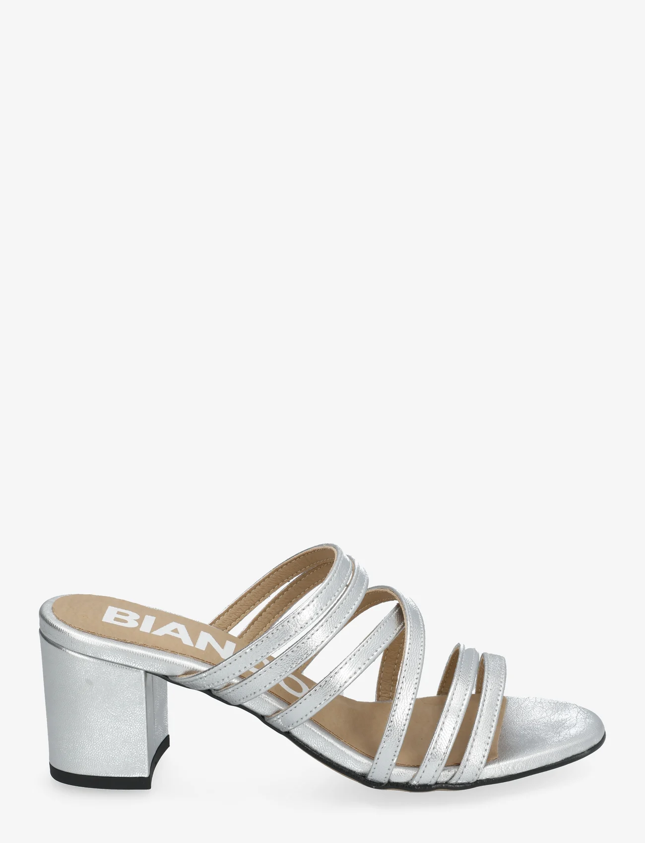 Bianco - BIABELLE High Heeled Mule Metallic leather - heeled sandals - silver - 1