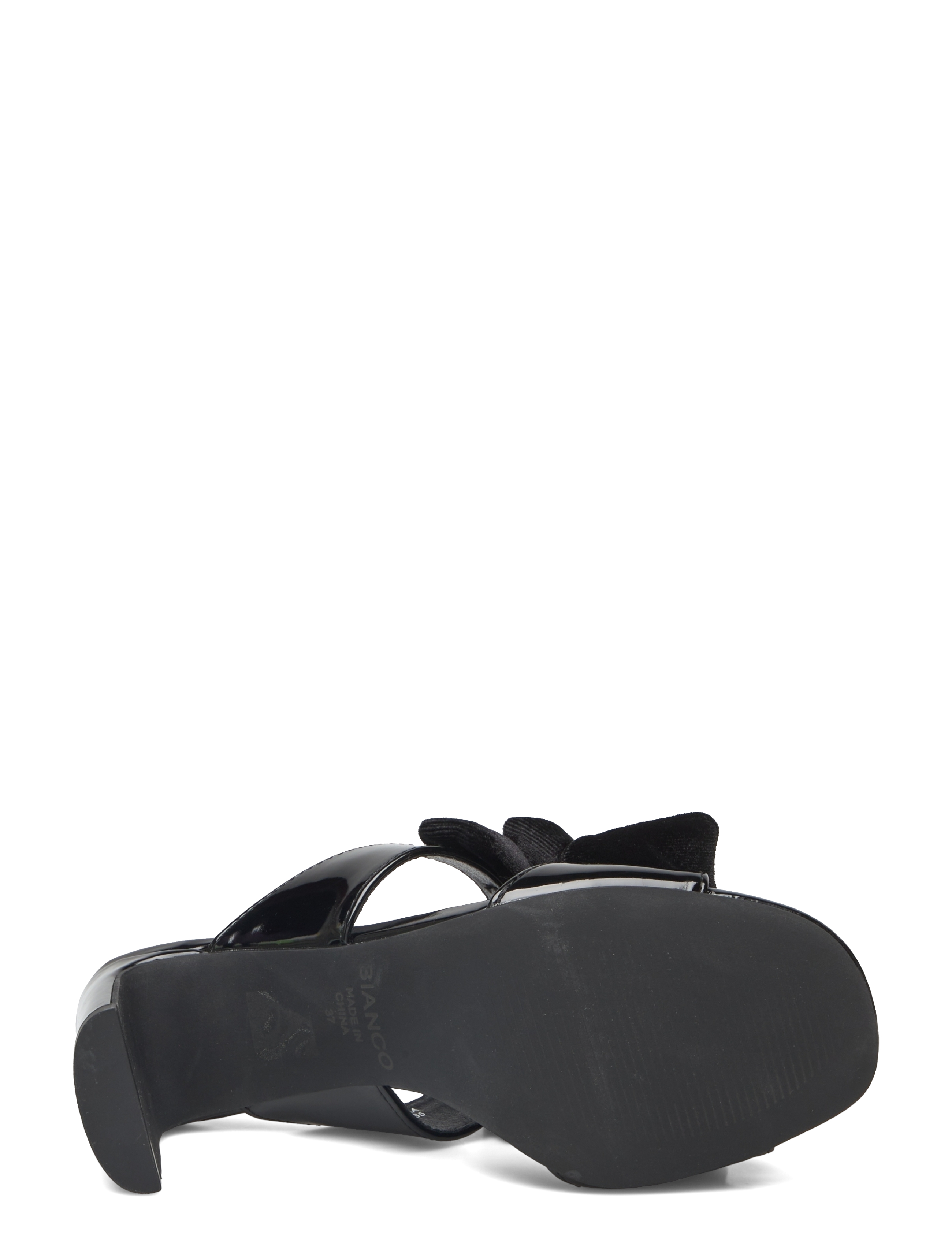 Bianco - BIACHERRY Bow Mule Patent Velvet - black - 4