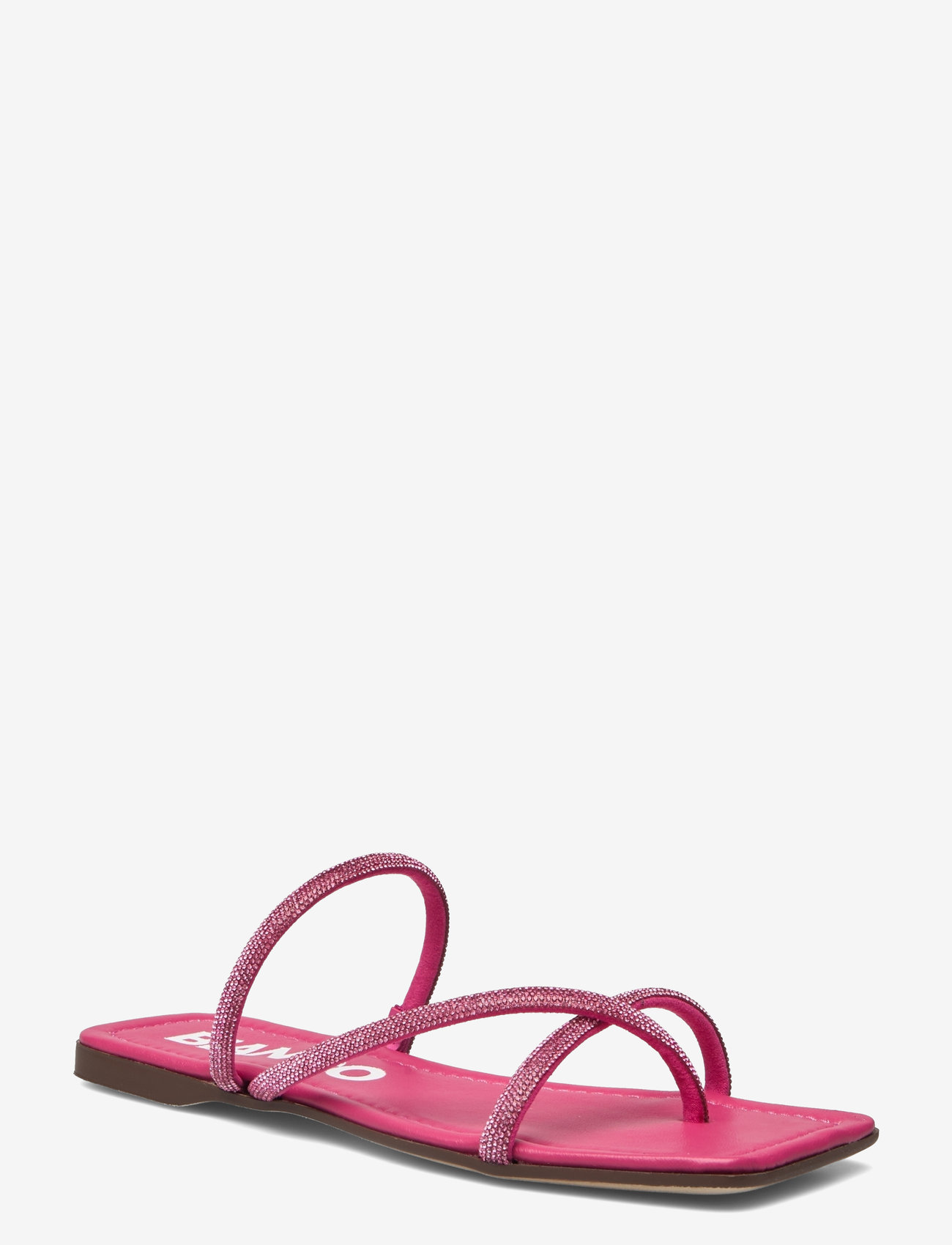 Bianco - BIASISSEL Strappy Slide Rhinestone Smooth Leather - flade sandaler - hot pink - 1