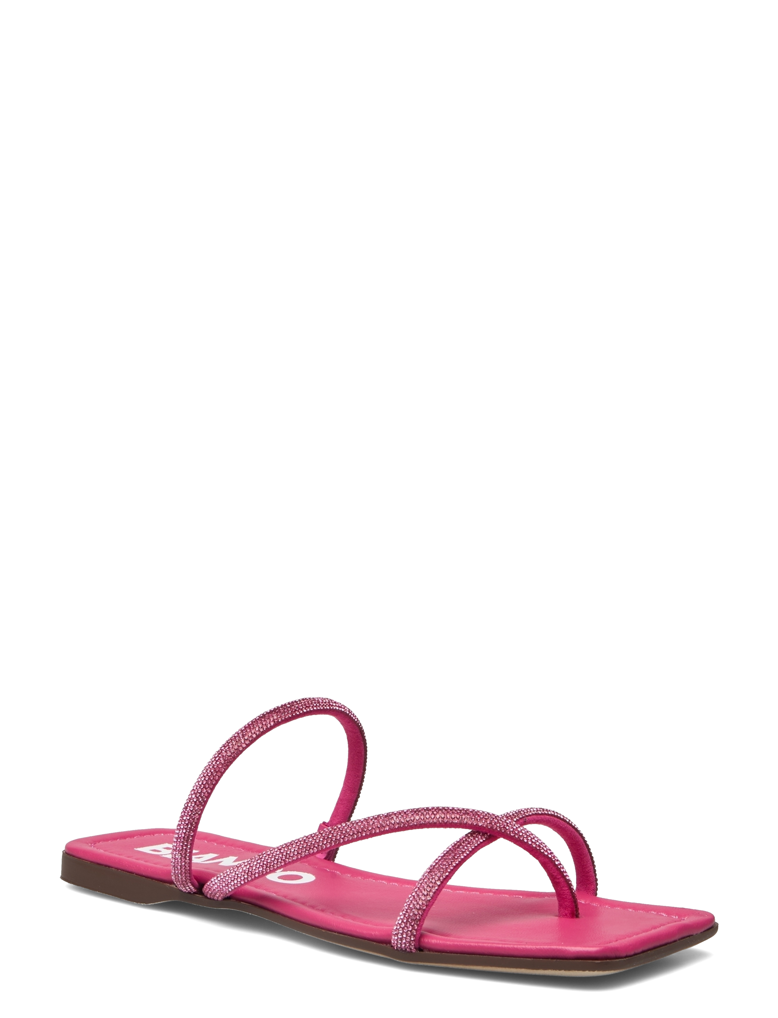 Bianco BIASISSEL Strappy Slide Rhinestone Smooth Leather - Sandaalid - HOT PINK / pink/rose