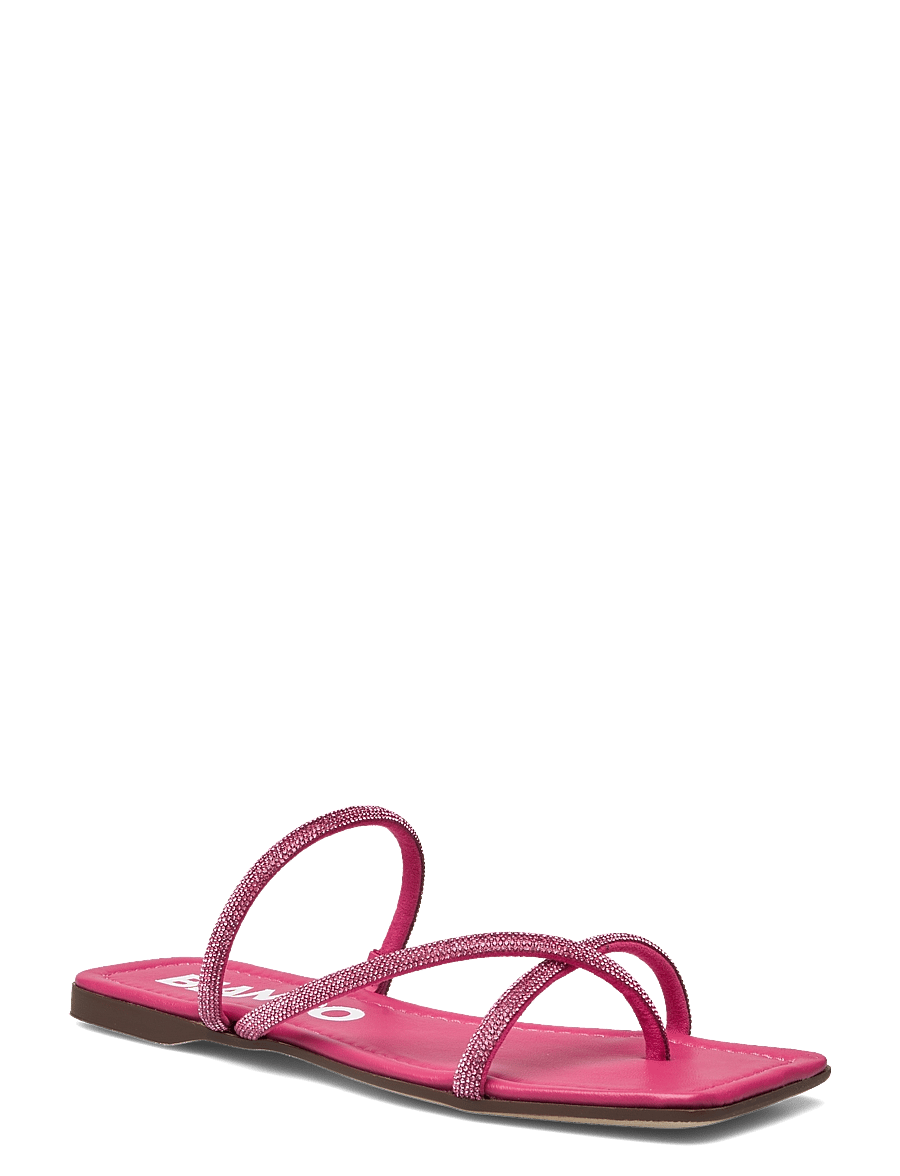 Bianco - BIASISSEL Strappy Slide Rhinestone Smooth Leather - platta sandaler - hot pink - 1
