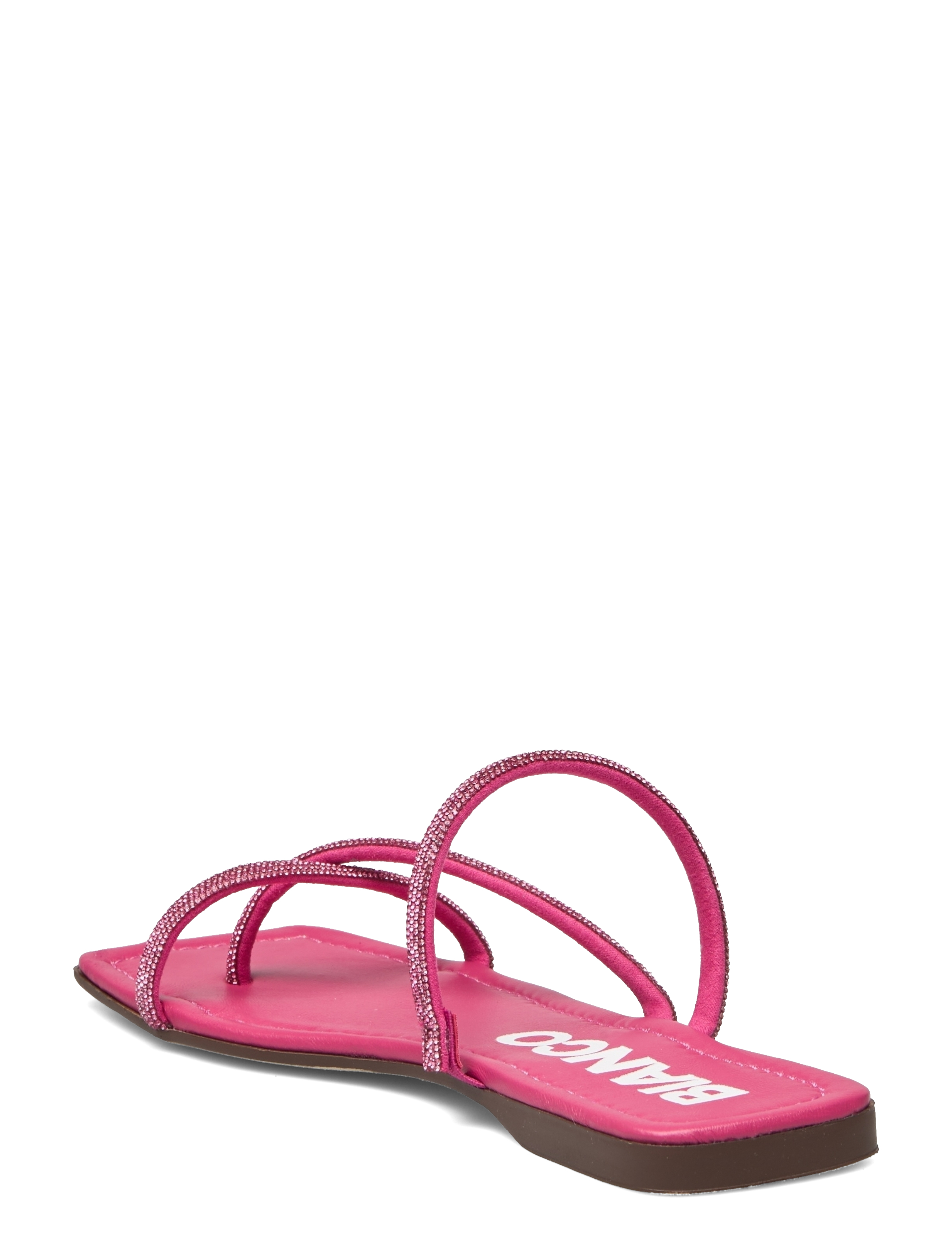 Bianco - BIASISSEL Strappy Slide Rhinestone Smooth Leather - flat sandals - hot pink - 2