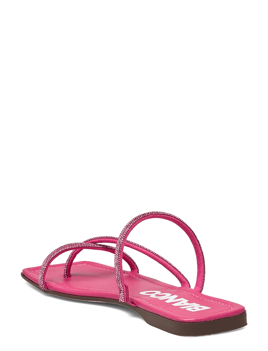 Bianco - BIASISSEL Strappy Slide Rhinestone Smooth Leather - platta sandaler - hot pink - 2