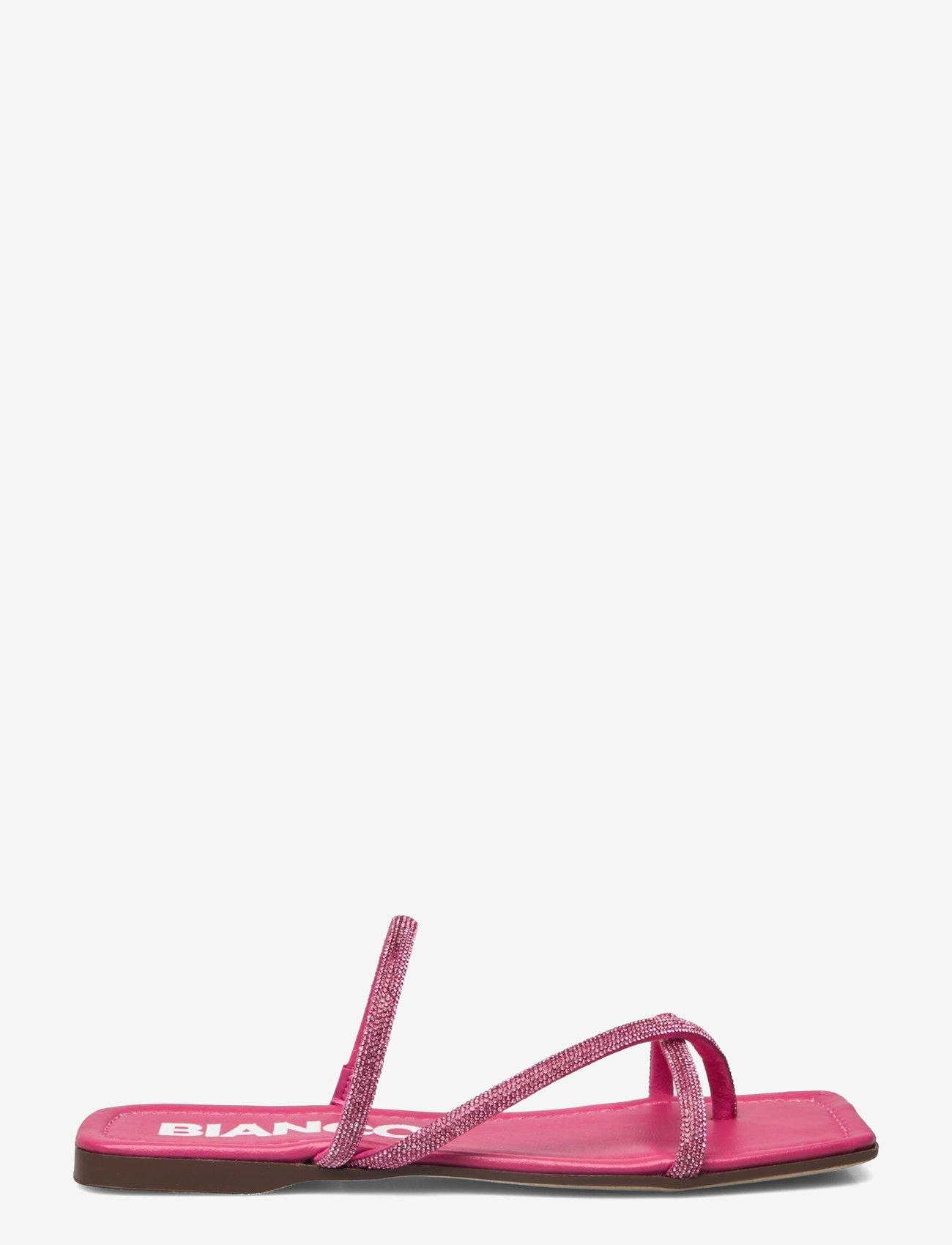 Bianco - BIASISSEL Strappy Slide Rhinestone Smooth Leather - flade sandaler - hot pink - 3