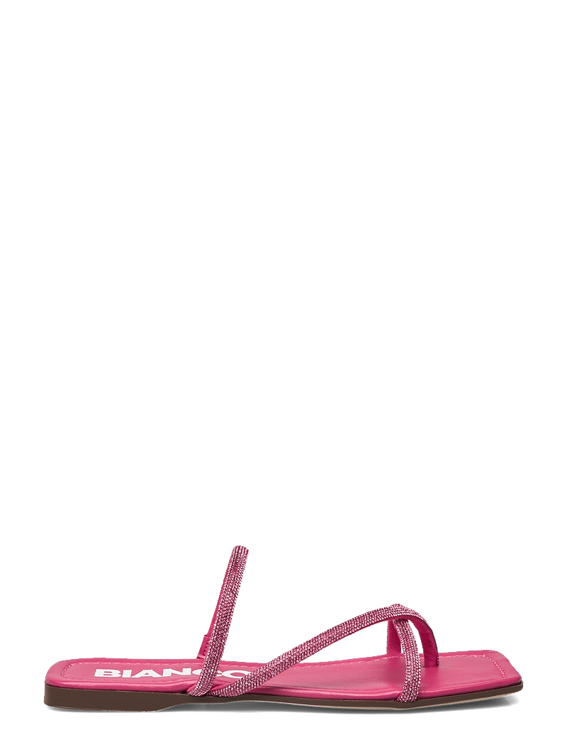 Bianco - BIASISSEL Strappy Slide Rhinestone Smooth Leather - flade sandaler - hot pink - 3