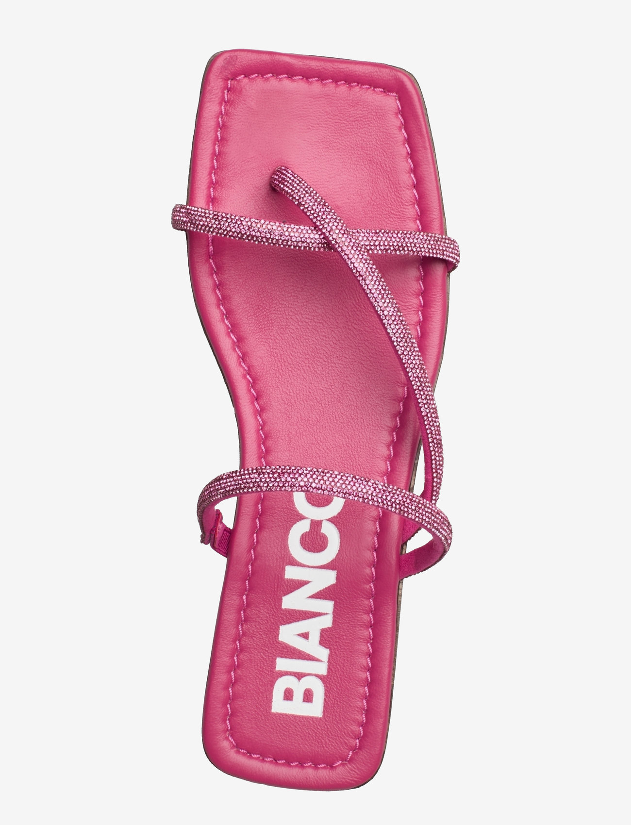 Bianco - BIASISSEL Strappy Slide Rhinestone Smooth Leather - flade sandaler - hot pink - 4