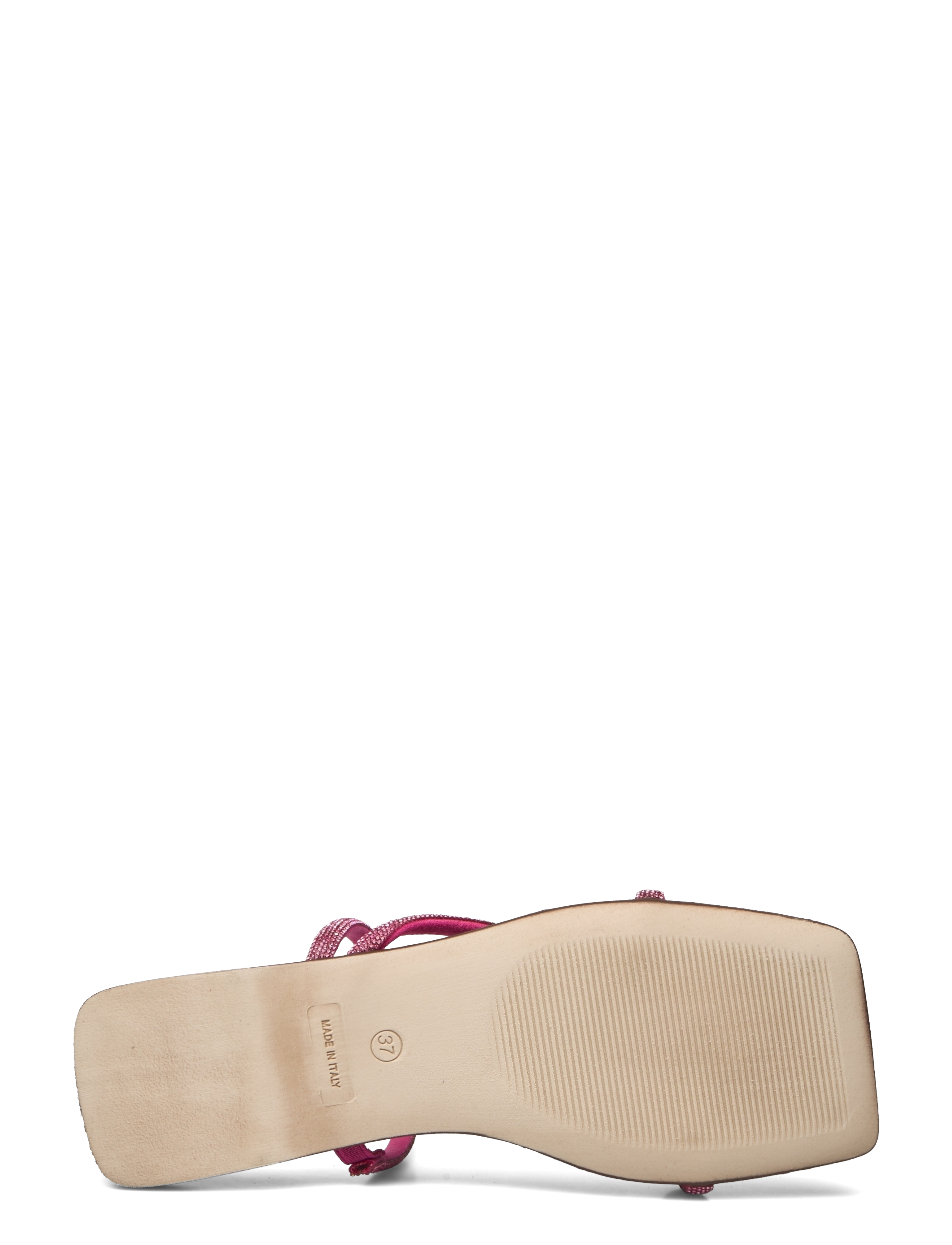 Bianco - BIASISSEL Strappy Slide Rhinestone Smooth Leather - flat sandals - hot pink - 5