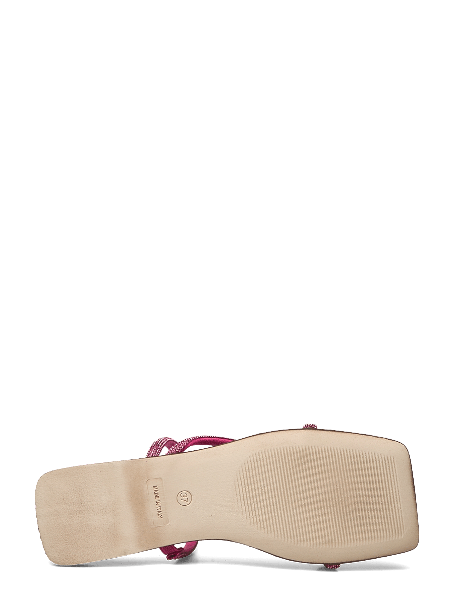 Bianco - BIASISSEL Strappy Slide Rhinestone Smooth Leather - platta sandaler - hot pink - 5