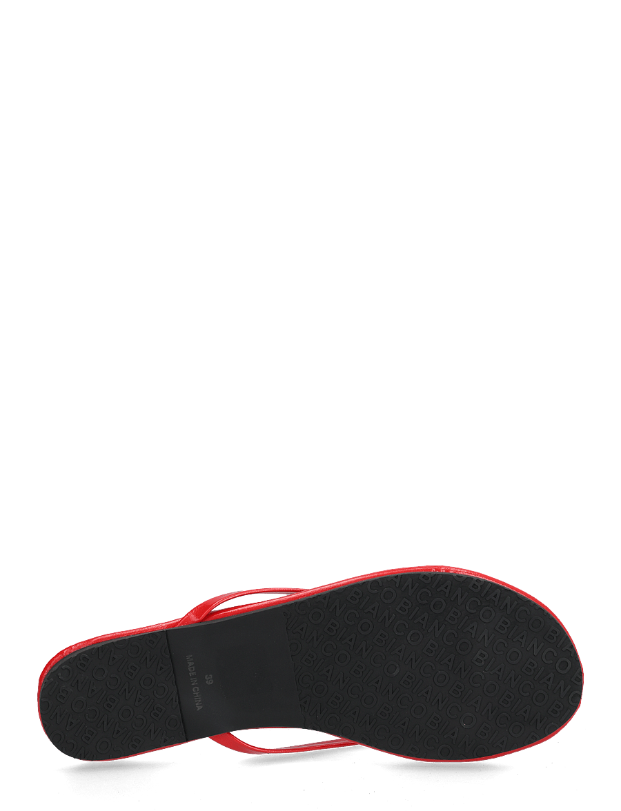 Bianco - BIAMEXICO Flip Flop Faux Leather - madalad sandaalid - red - 5
