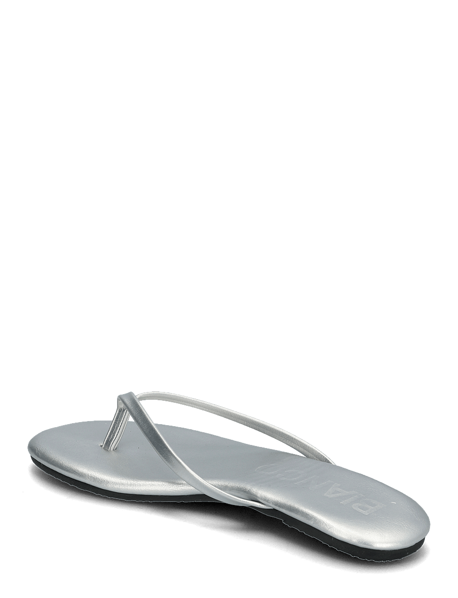 Bianco - BIAMEXICO Flip Flop Faux Leather - flache sandalen - silver - 3