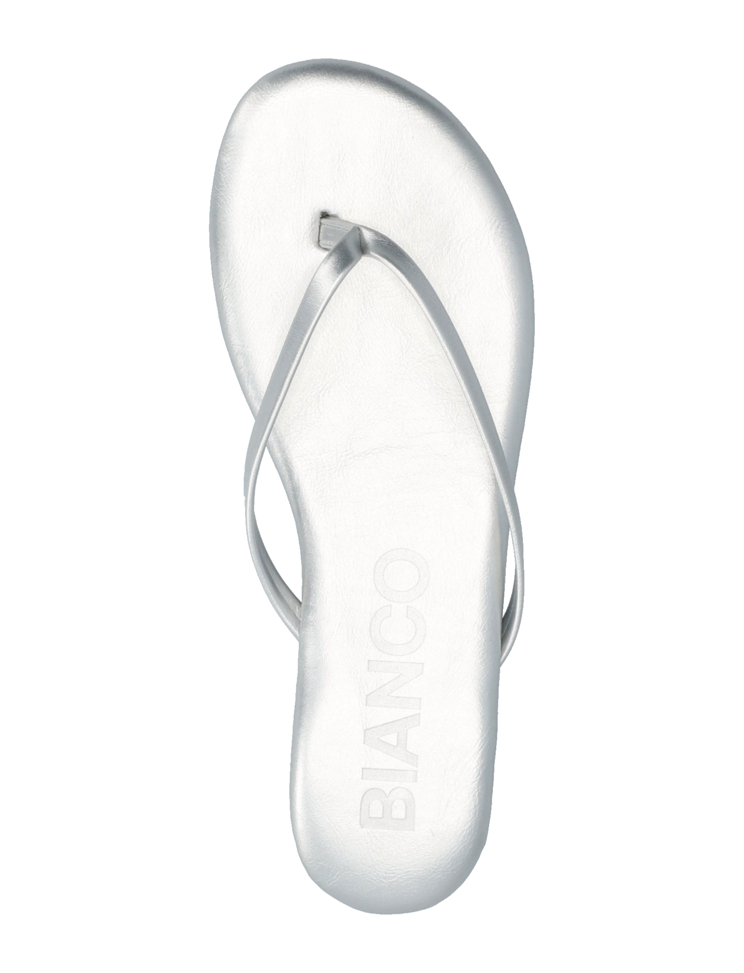 Bianco - BIAMEXICO Flip Flop Faux Leather - Šlepetės per pirštą - silver - 4