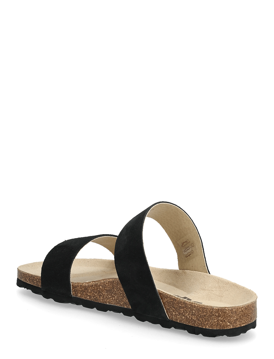 Bianco - BIABETRICIA Twin Strap Sandal Suede - sandales plates - black - 2