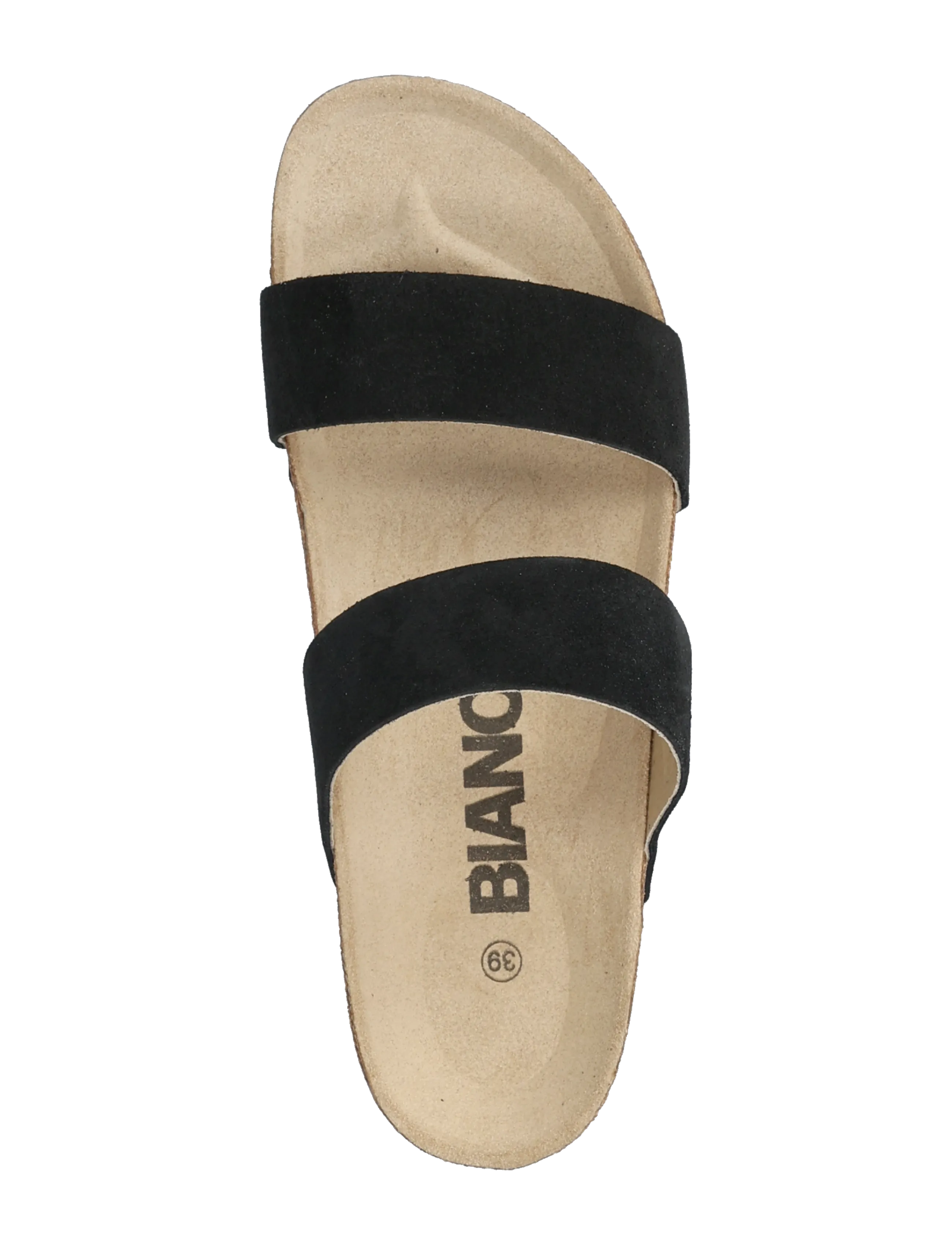 Bianco - BIABETRICIA Twin Strap Sandal Suede - flade sandaler - black - 3