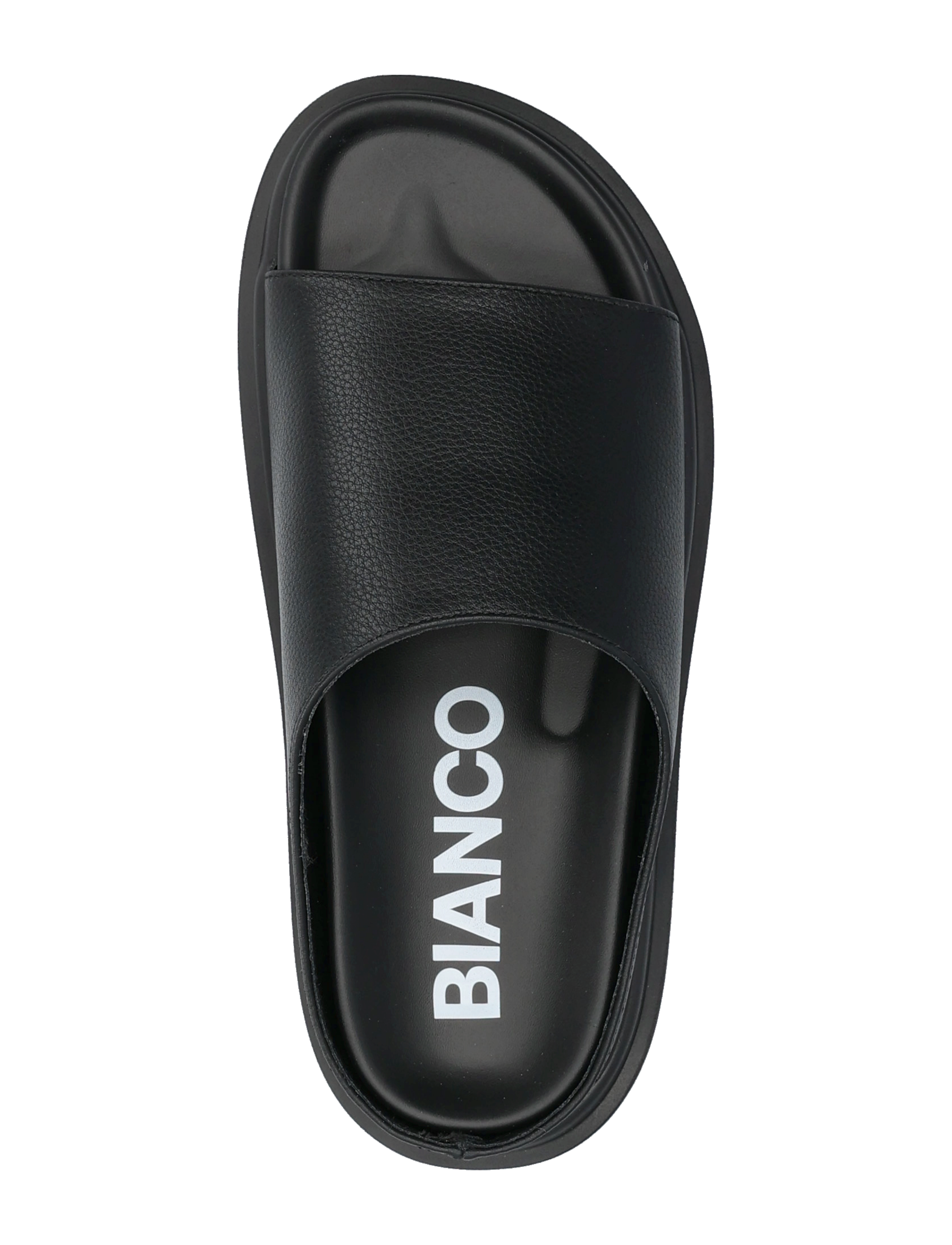 Bianco - BIAMILANO Slide Tumbled Faux Leather - black - 3