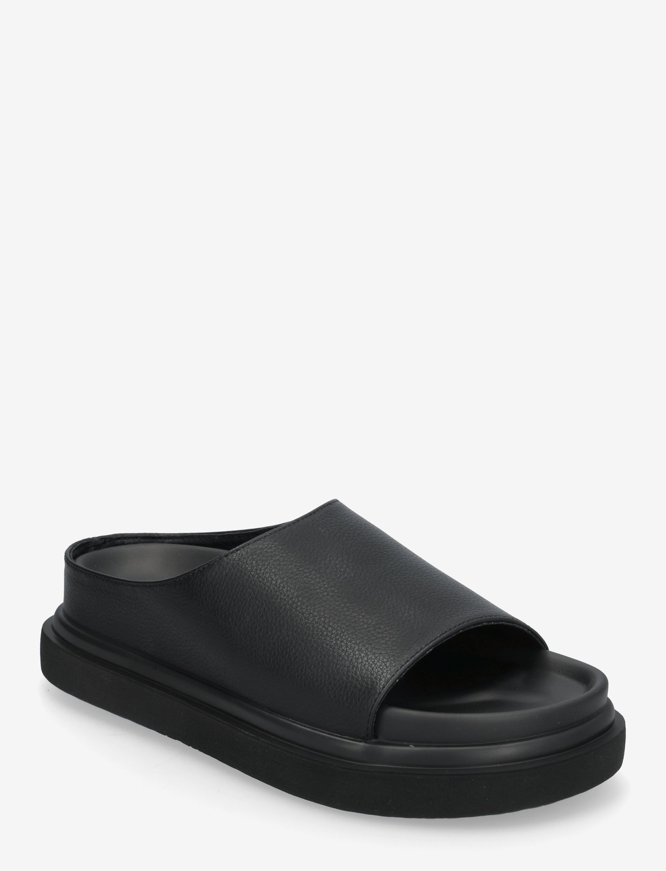 Bianco - BIAMILANO Slide Tumbled Faux Leather - black - 0