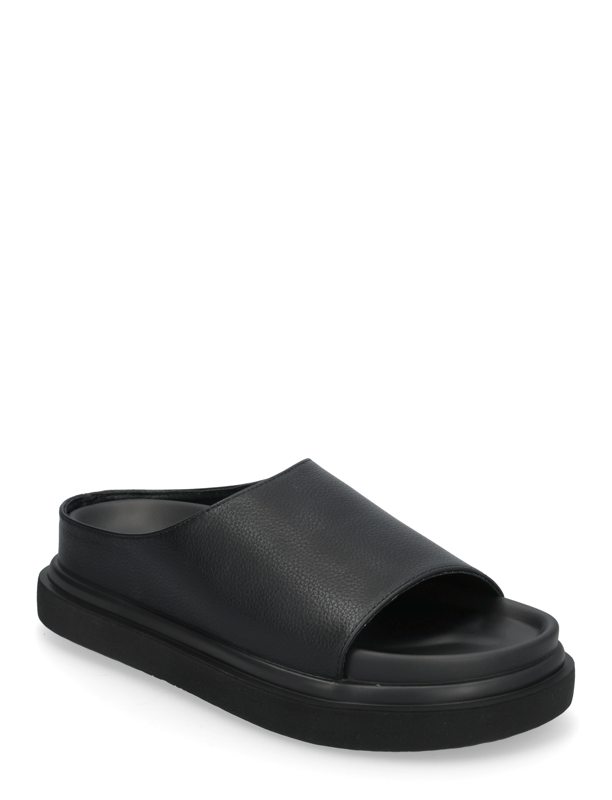 Bianco BIAMILANO Slide Tumbled Faux Leather - Sandaalid - BLACK / black