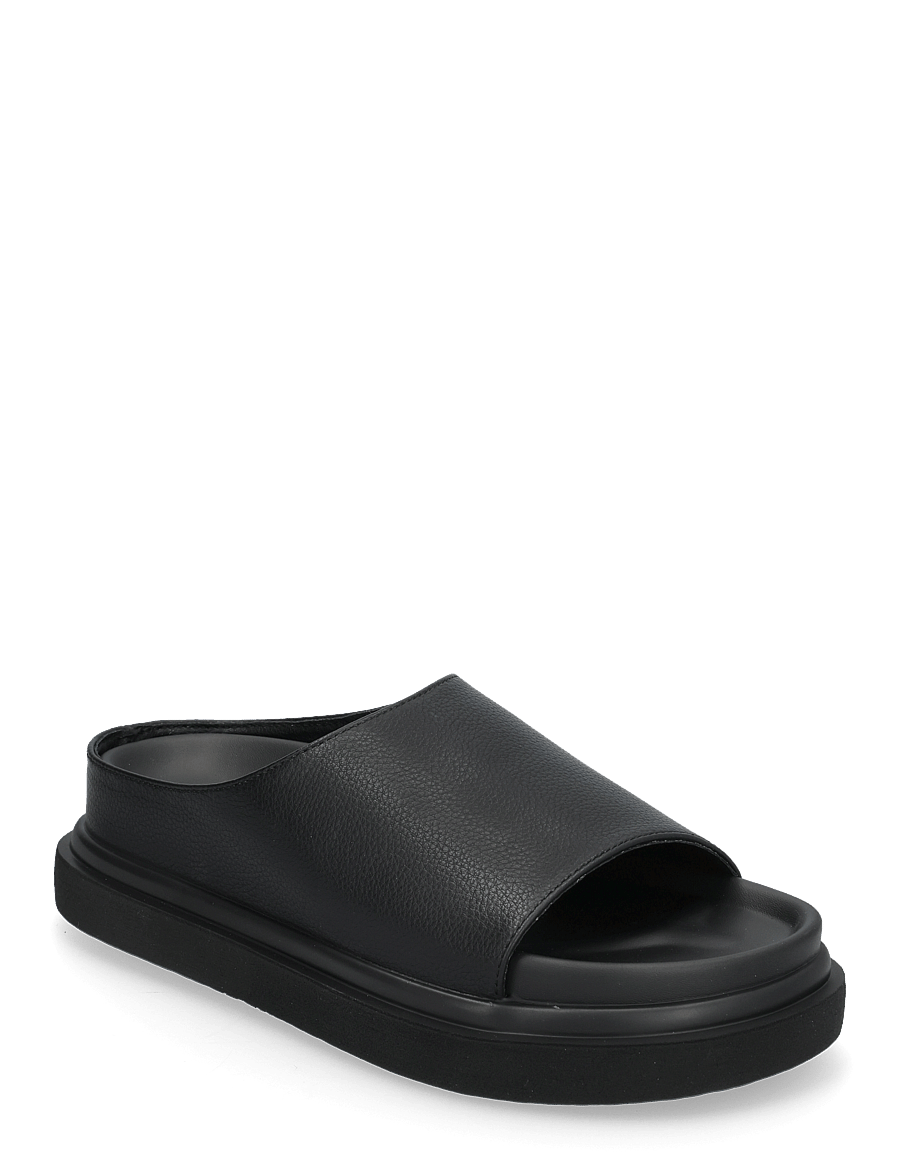 Bianco - BIAMILANO Slide Tumbled Faux Leather - flache sandalen - black - 0