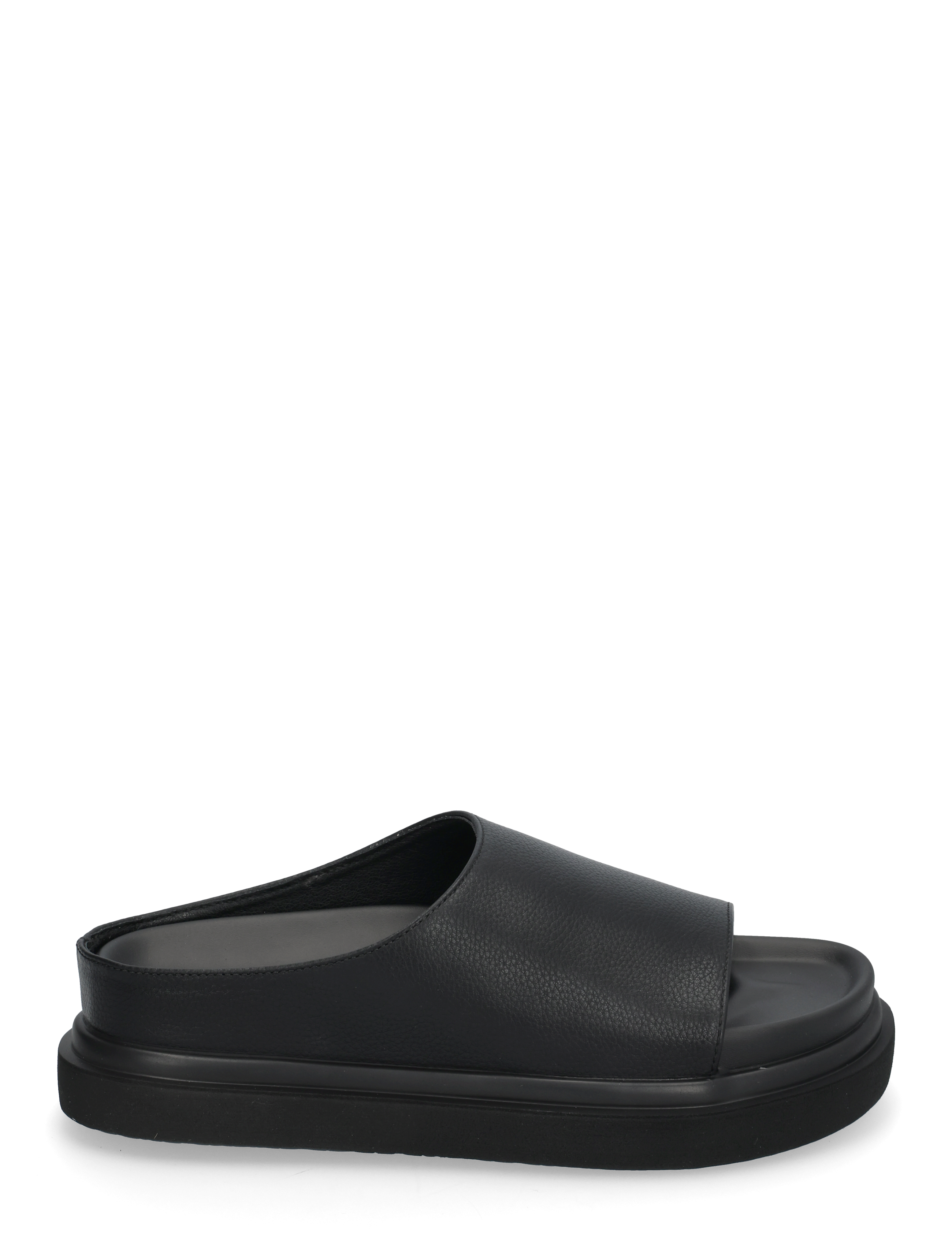 Bianco - BIAMILANO Slide Tumbled Faux Leather - flache sandalen - black - 1