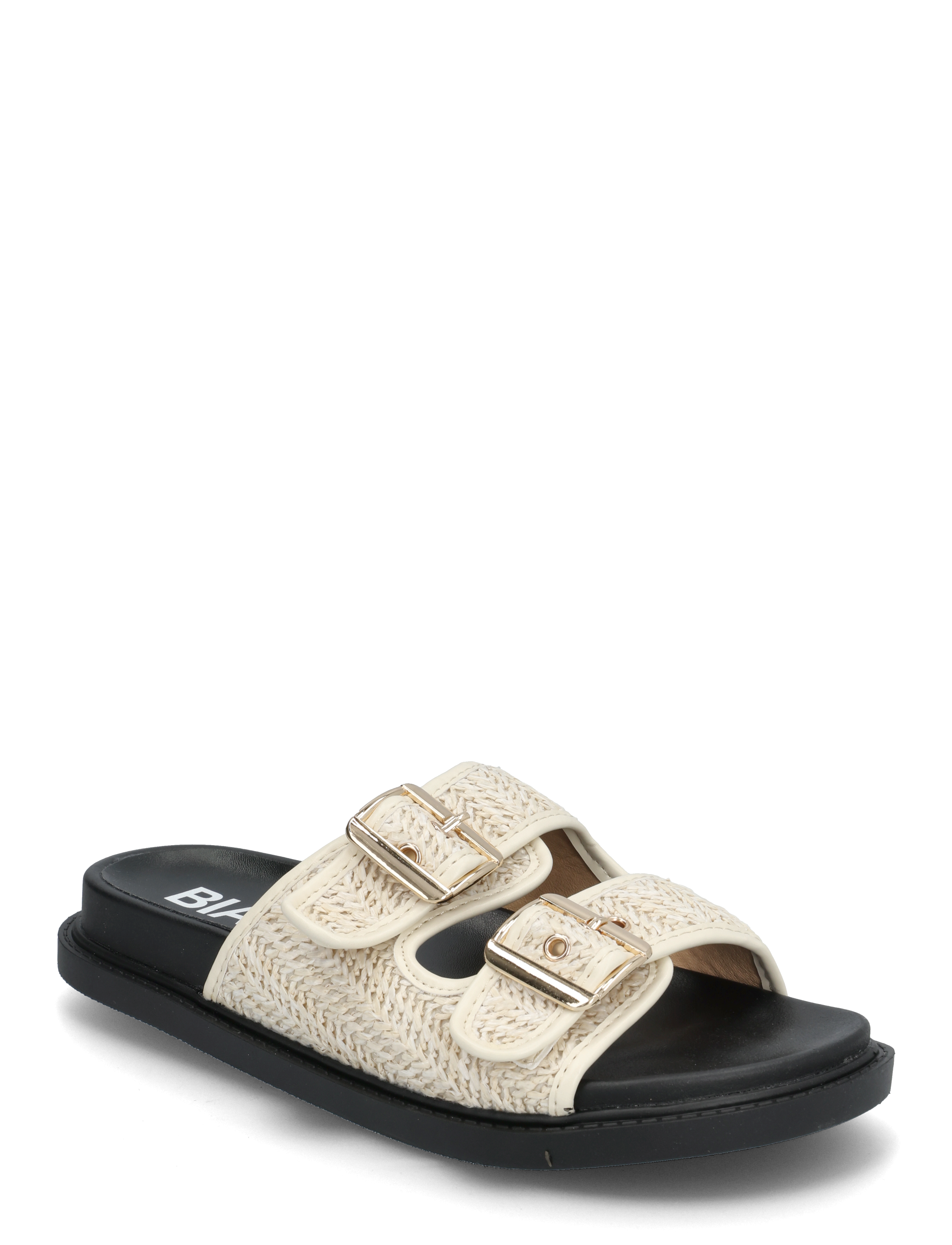 BIANCO Biaoslo Buckle Slide Raffia Cream - 41 - Damen