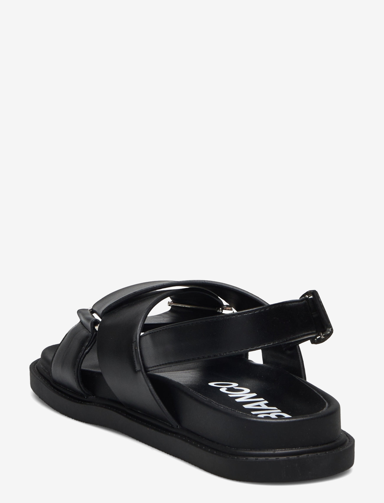 Bianco - BIAOSLO Cross Sandal Faux Leather - platta sandaler - black - 2