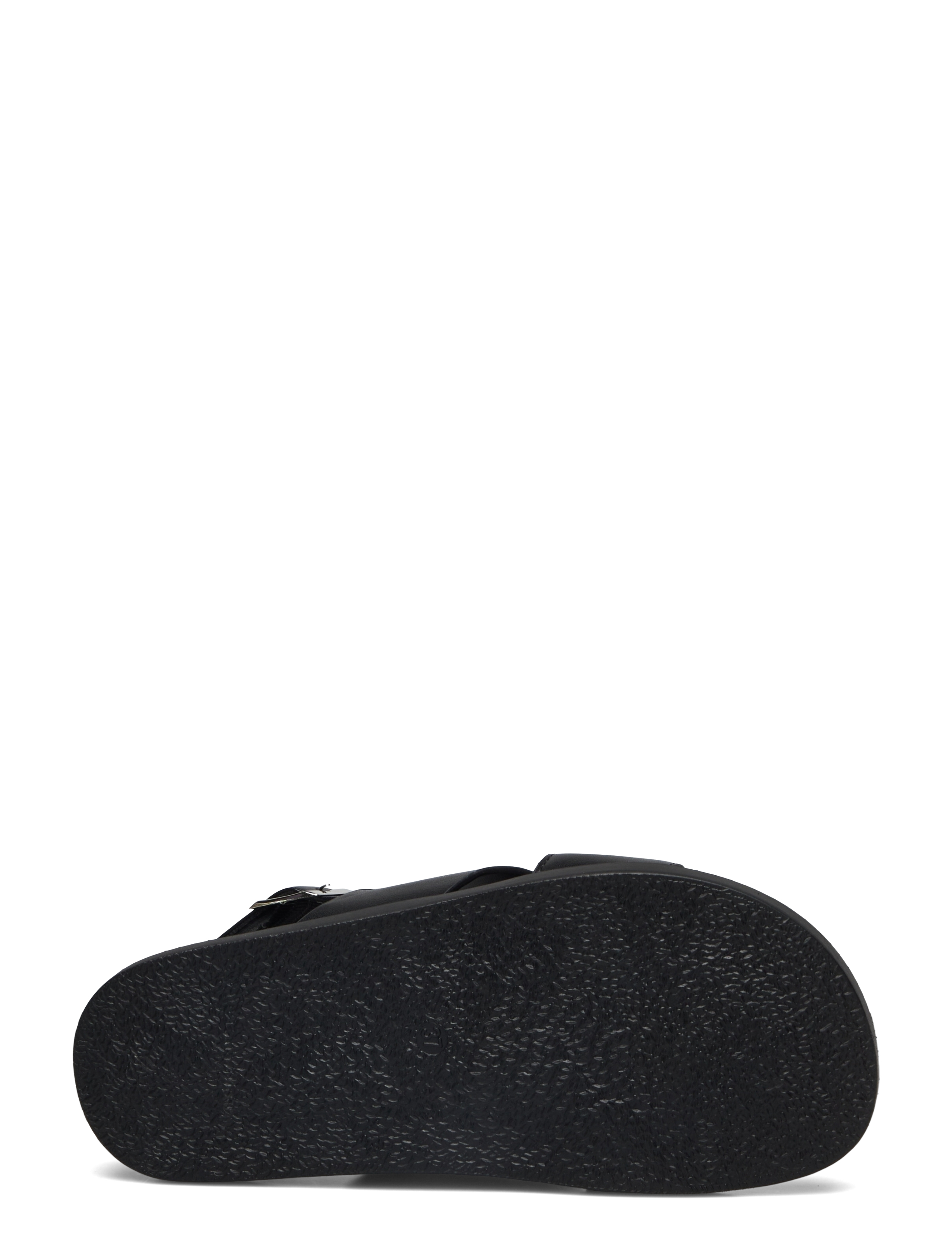 Bianco - BIAOSLO Cross Sandal Faux Leather - sandales plates - black - 4