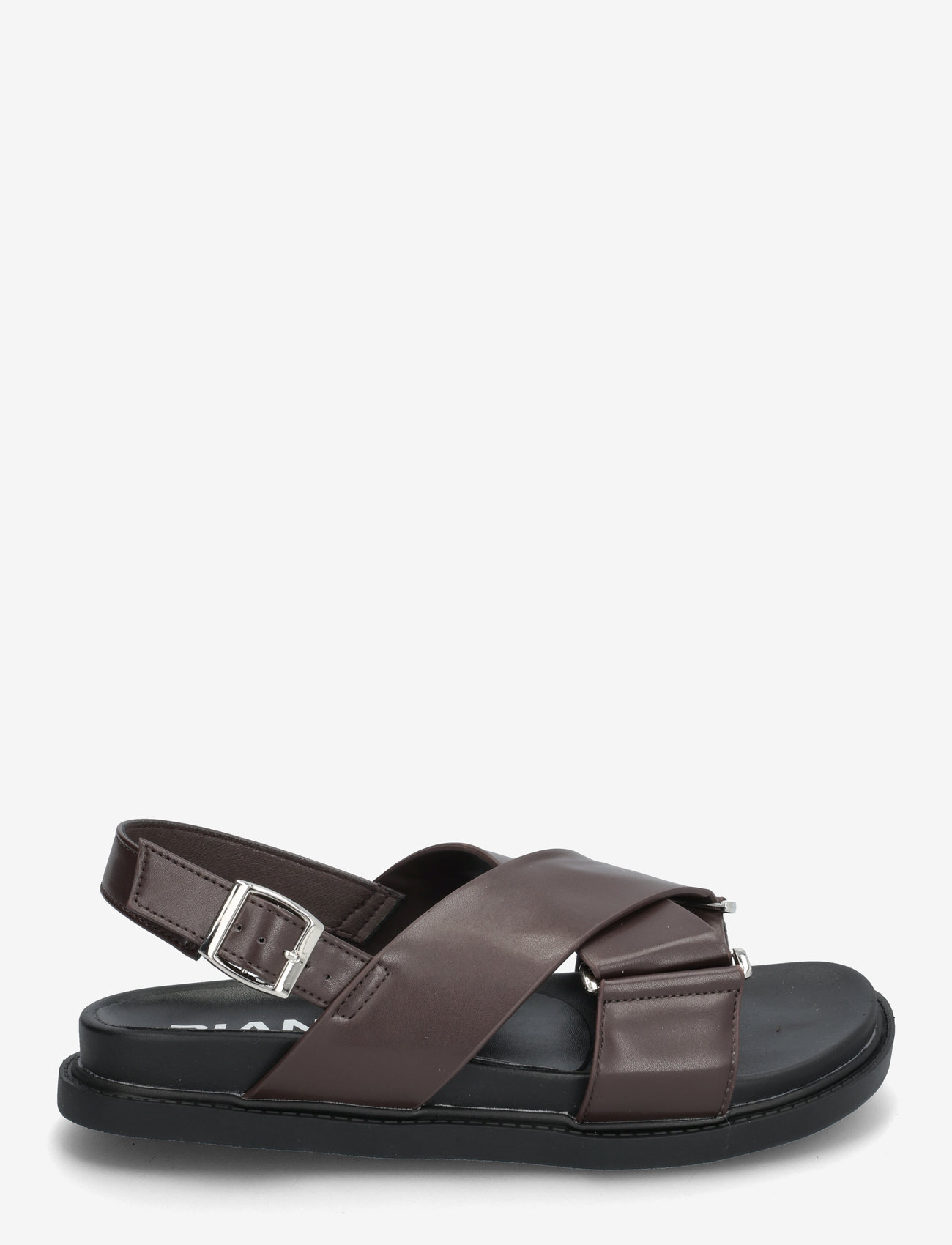 Bianco - BIAOSLO Cross Sandal Faux Leather - platta sandaler - brown - 1