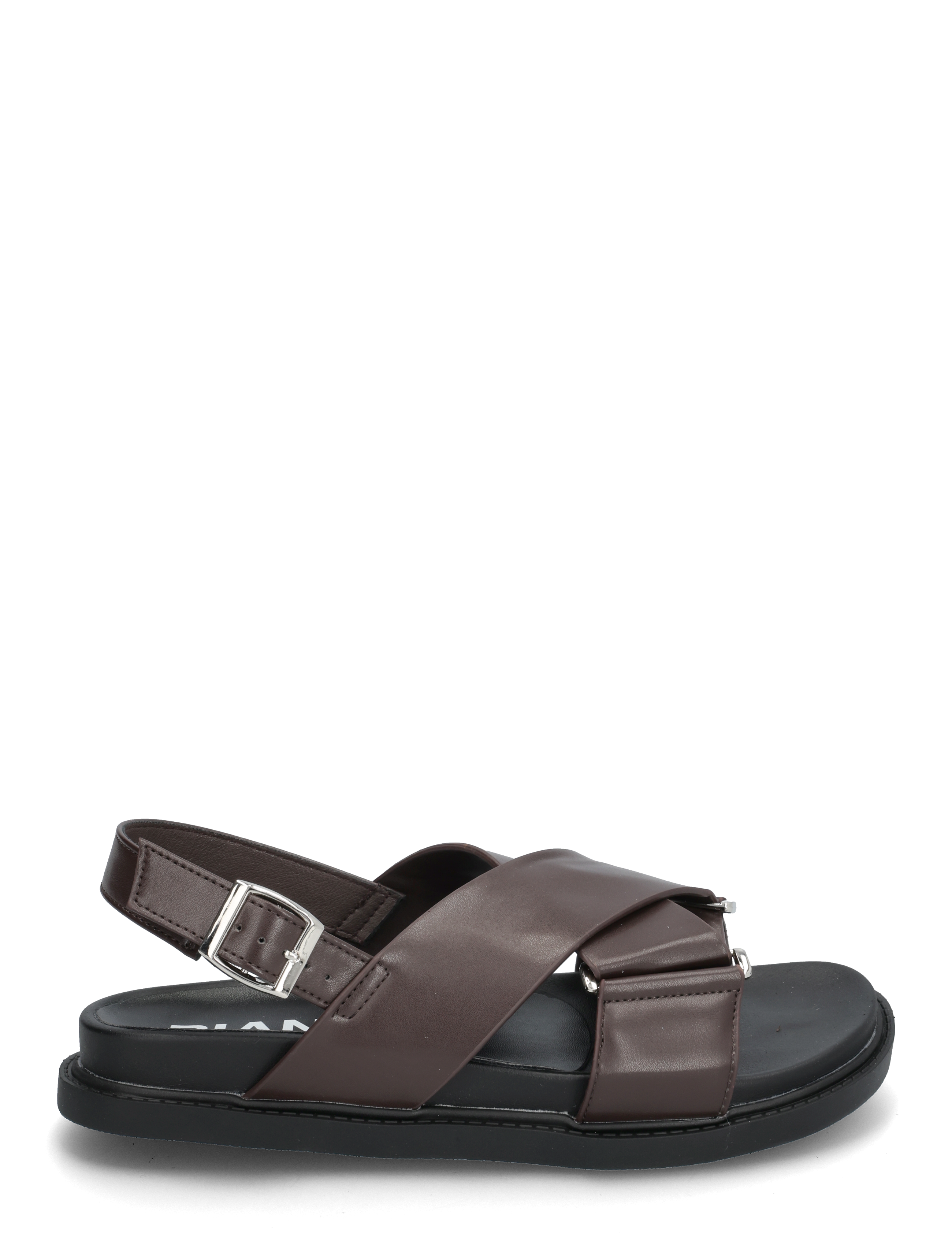 Bianco - BIAOSLO Cross Sandal Faux Leather - flache sandalen - brown - 1